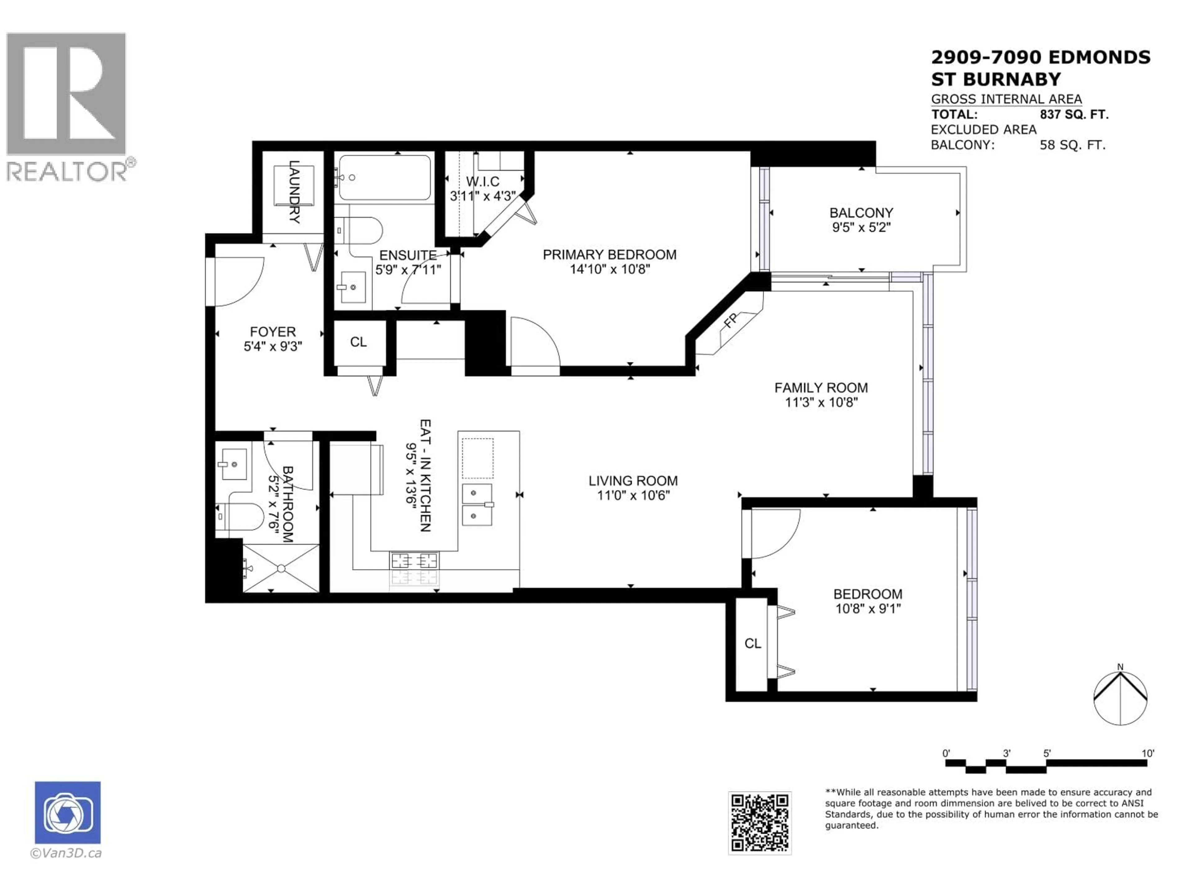 Floor plan for 2909 - 7090 EDMONDS STREET, Burnaby British Columbia V3N0C6