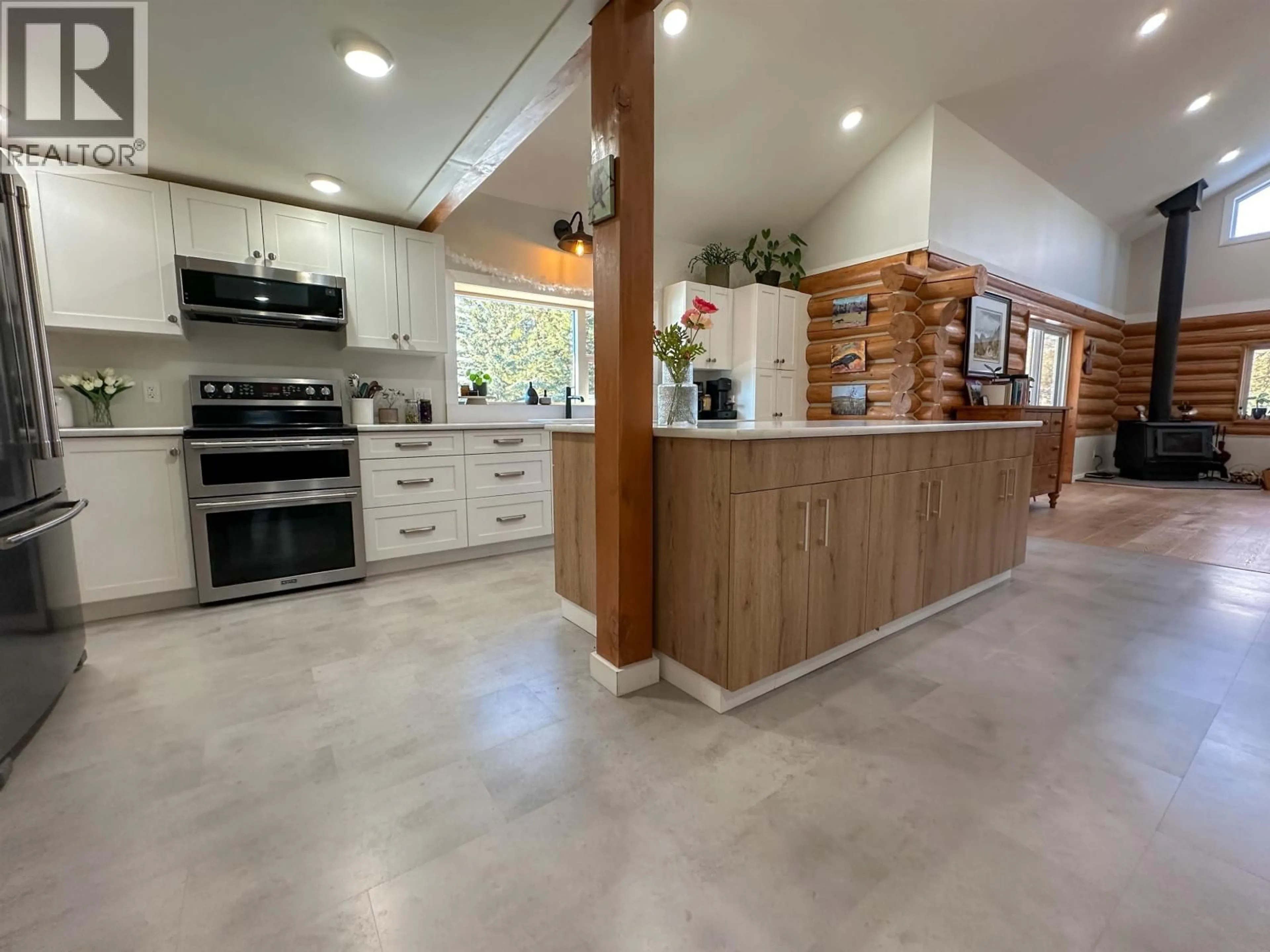 Open concept kitchen, ceramic/tile floor for 15053 NICKOL ROAD, Vanderhoof British Columbia V0J3A2