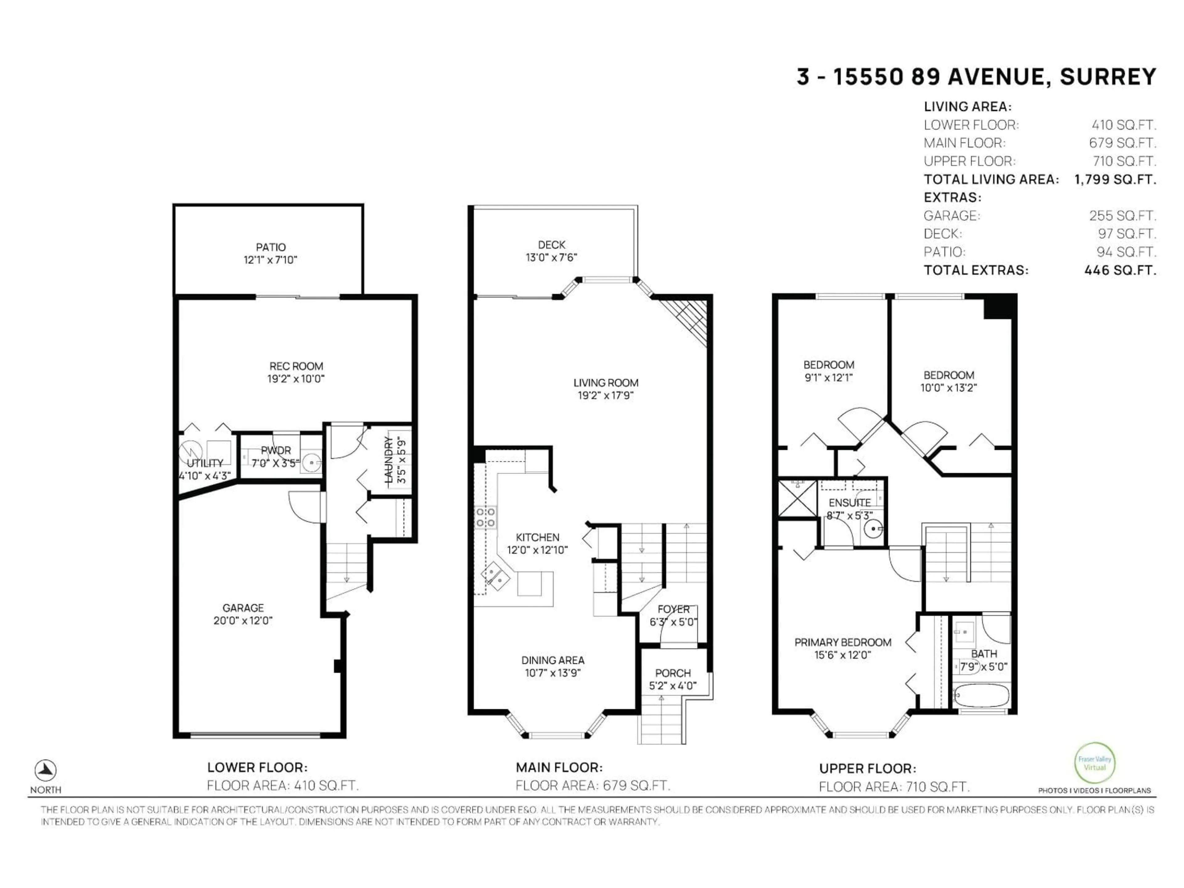 Floor plan for 3 - 15550 89, Surrey British Columbia V3R1N1