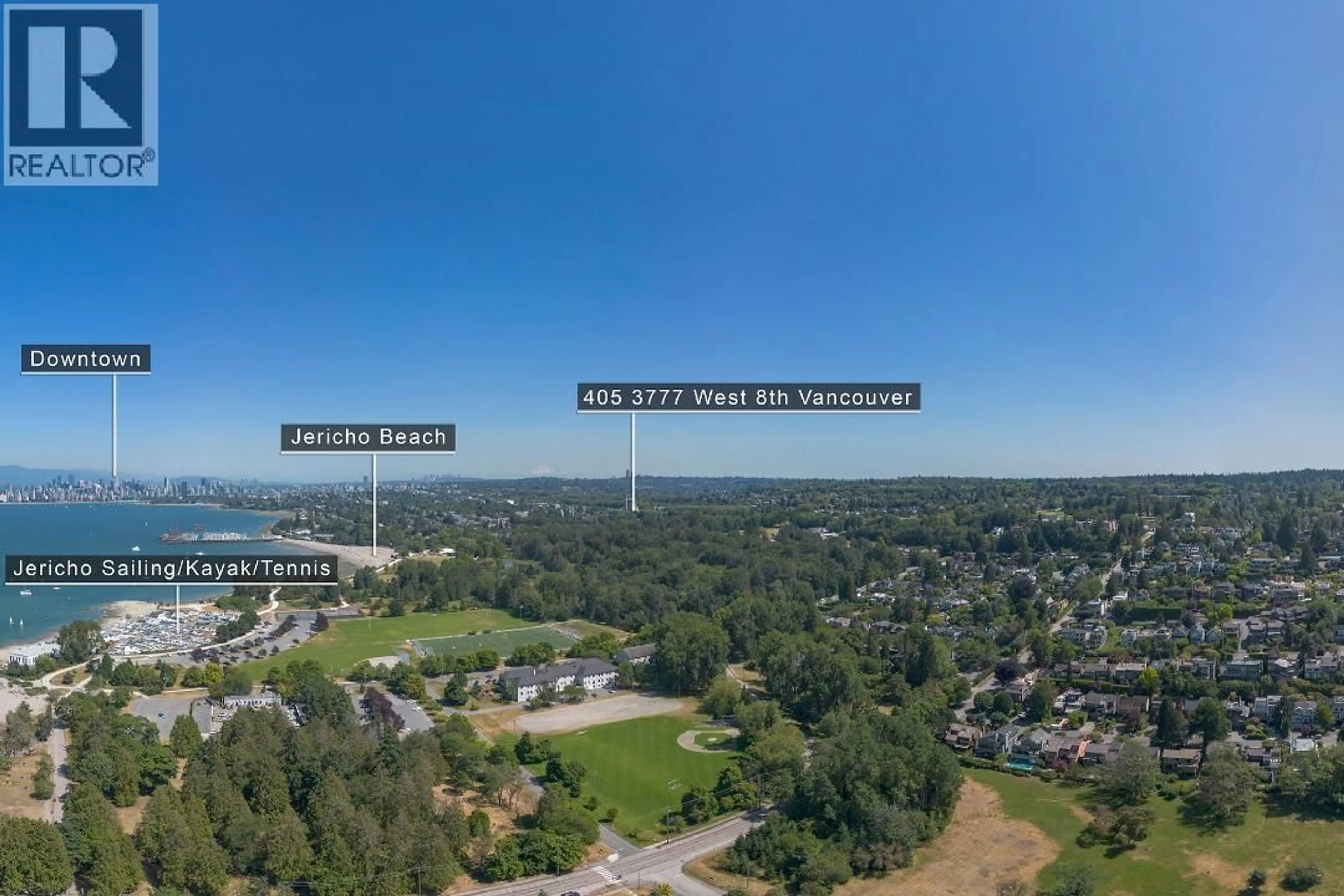 A pic from outside/outdoor area/front of a property/back of a property/a pic from drone, water/lake/river/ocean view for 405 - 3777 8TH AVENUE, Vancouver British Columbia V6R1Z2