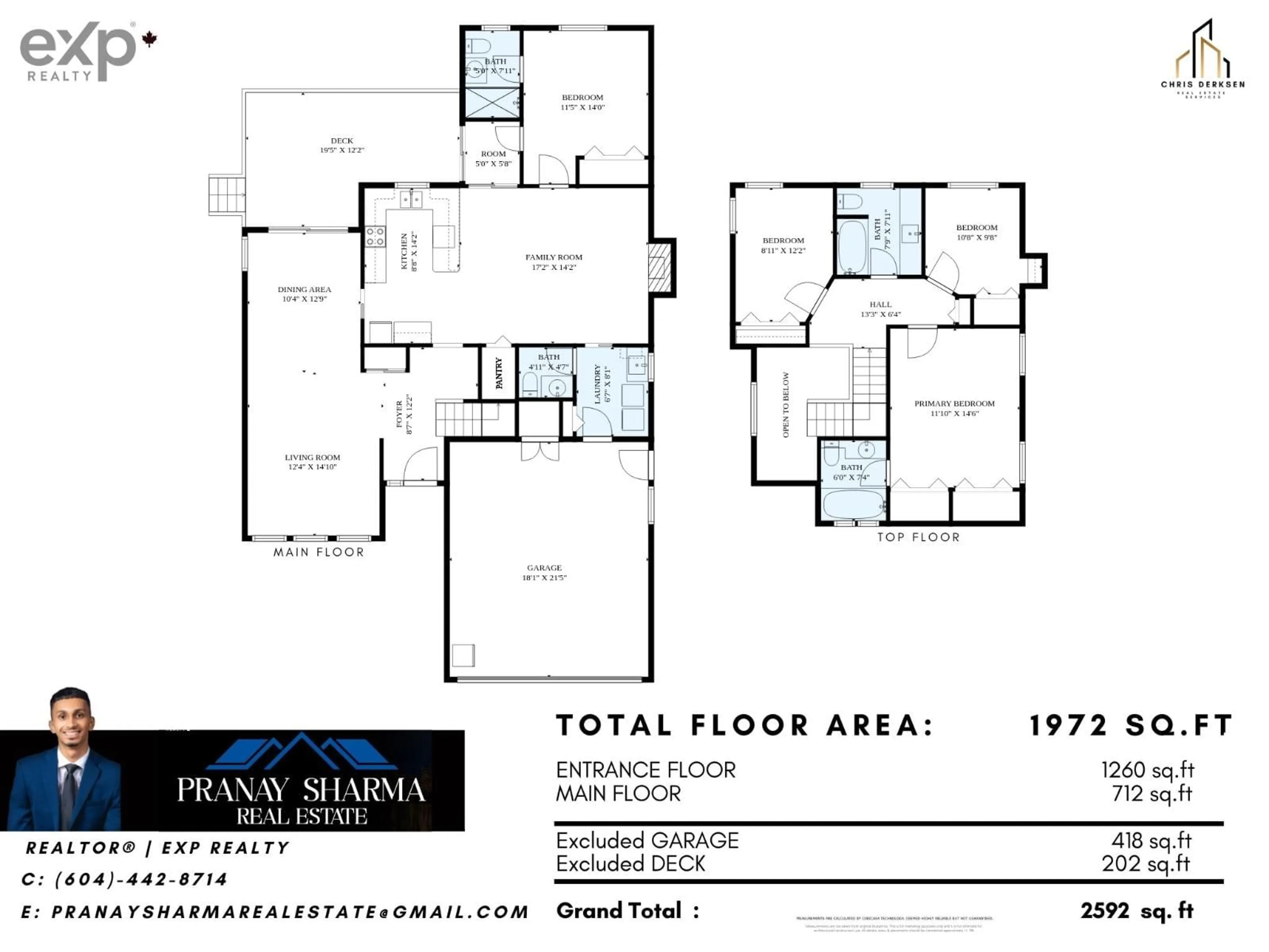 Floor plan for 13278 98, Surrey British Columbia V3T5M9