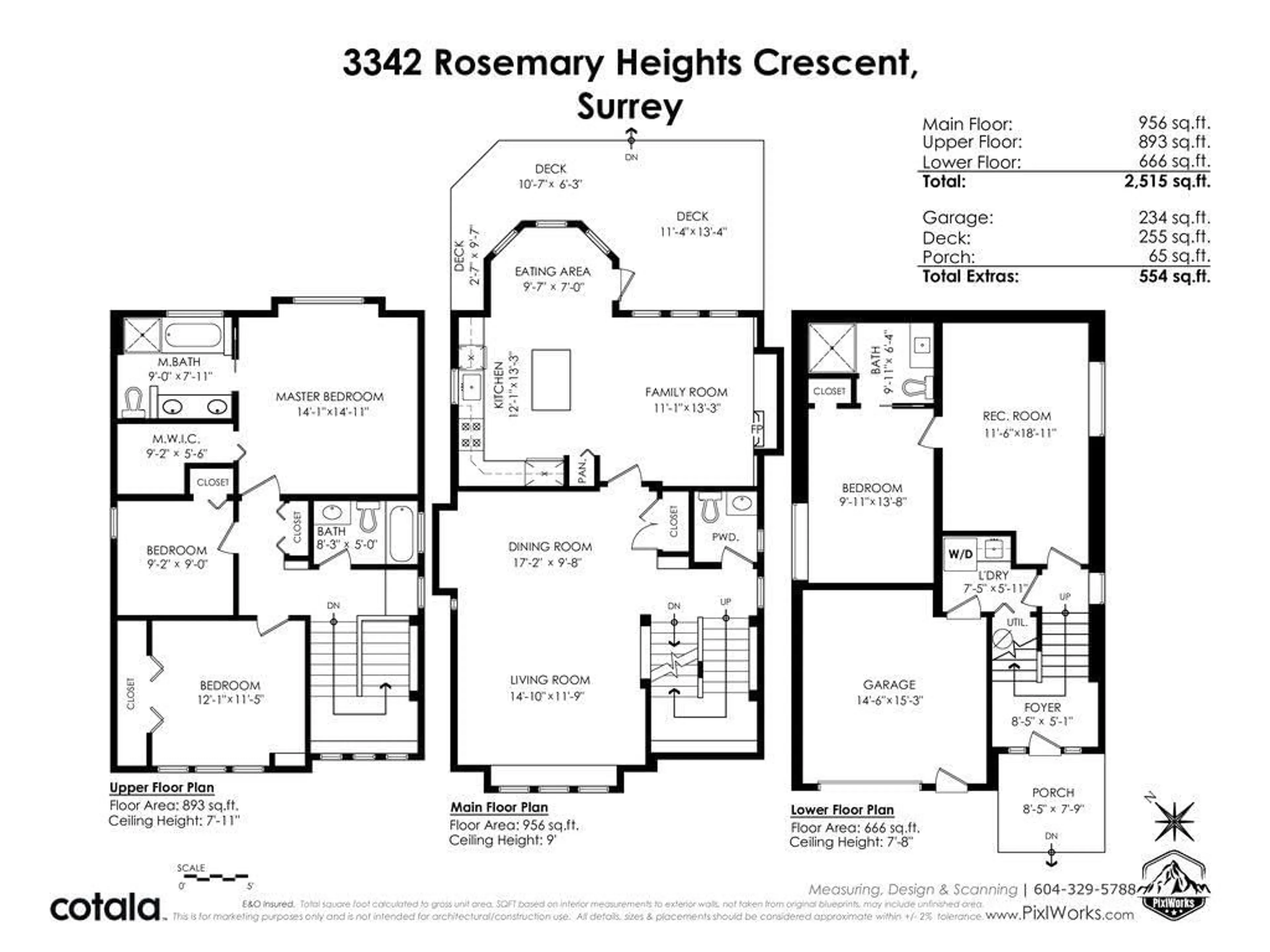 Floor plan for 3342 ROSEMARY HEIGHTS, Surrey British Columbia V3Z0K7