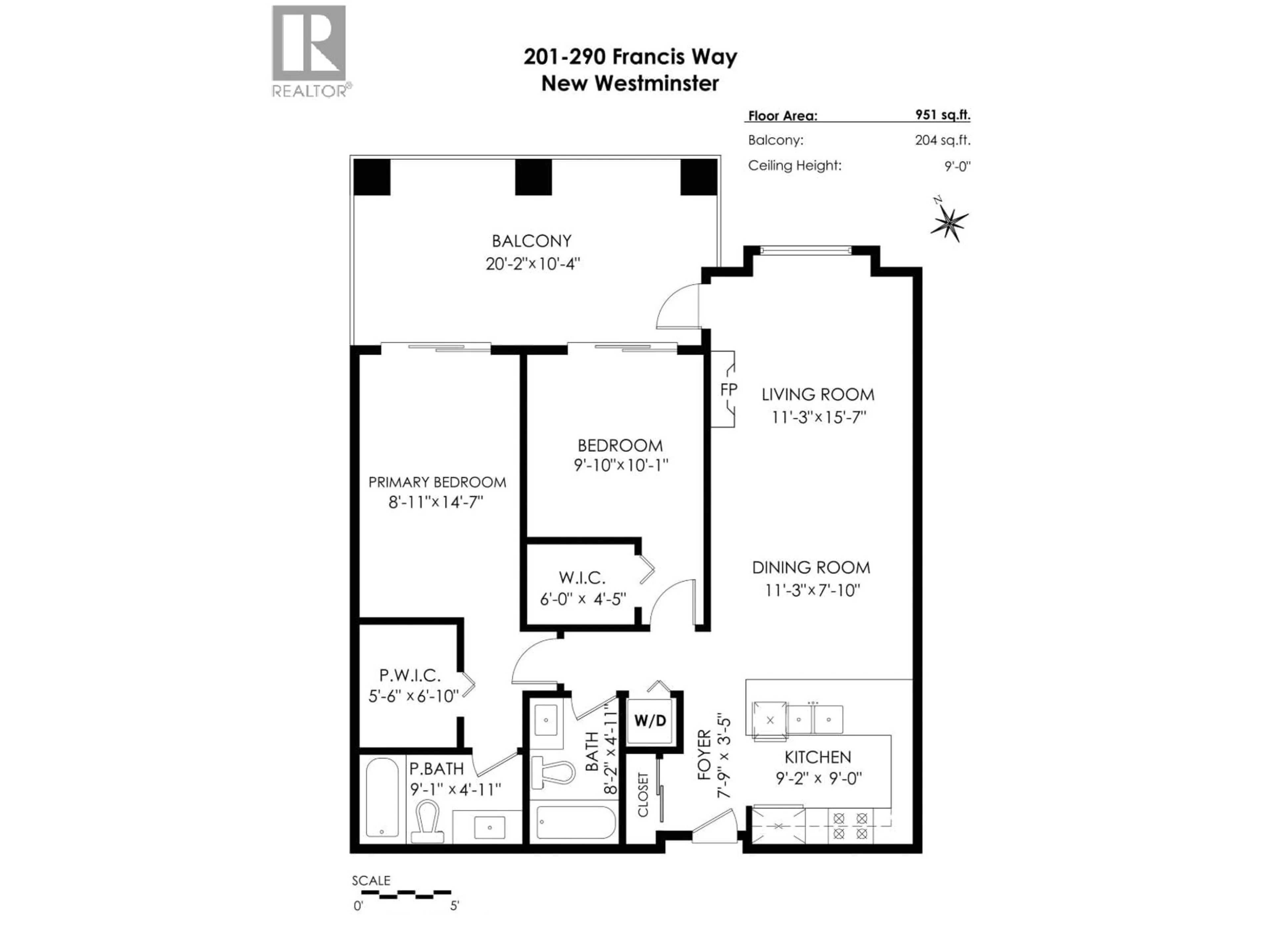 Floor plan for 201 - 290 FRANCIS WAY, New Westminster British Columbia V3L0C4