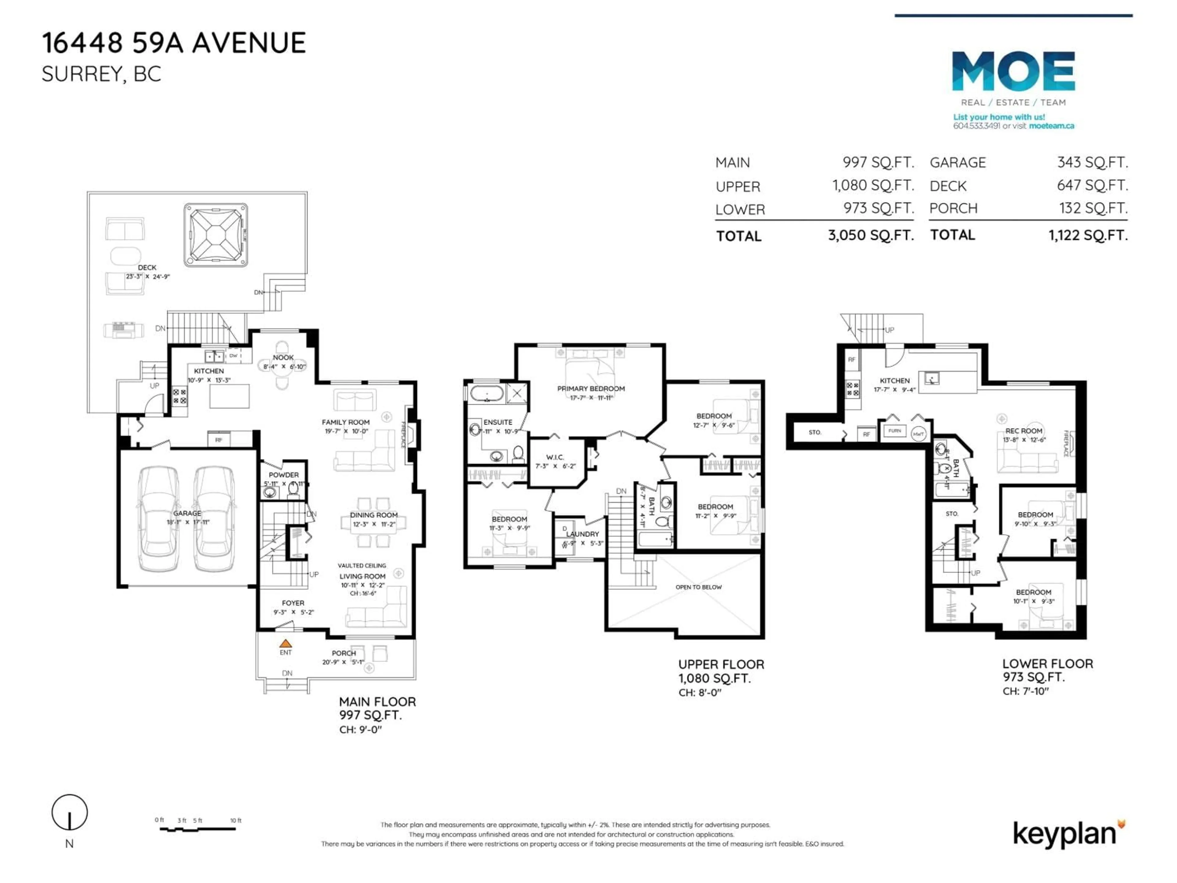 Floor plan for 16448 59A, Surrey British Columbia V3S6M6
