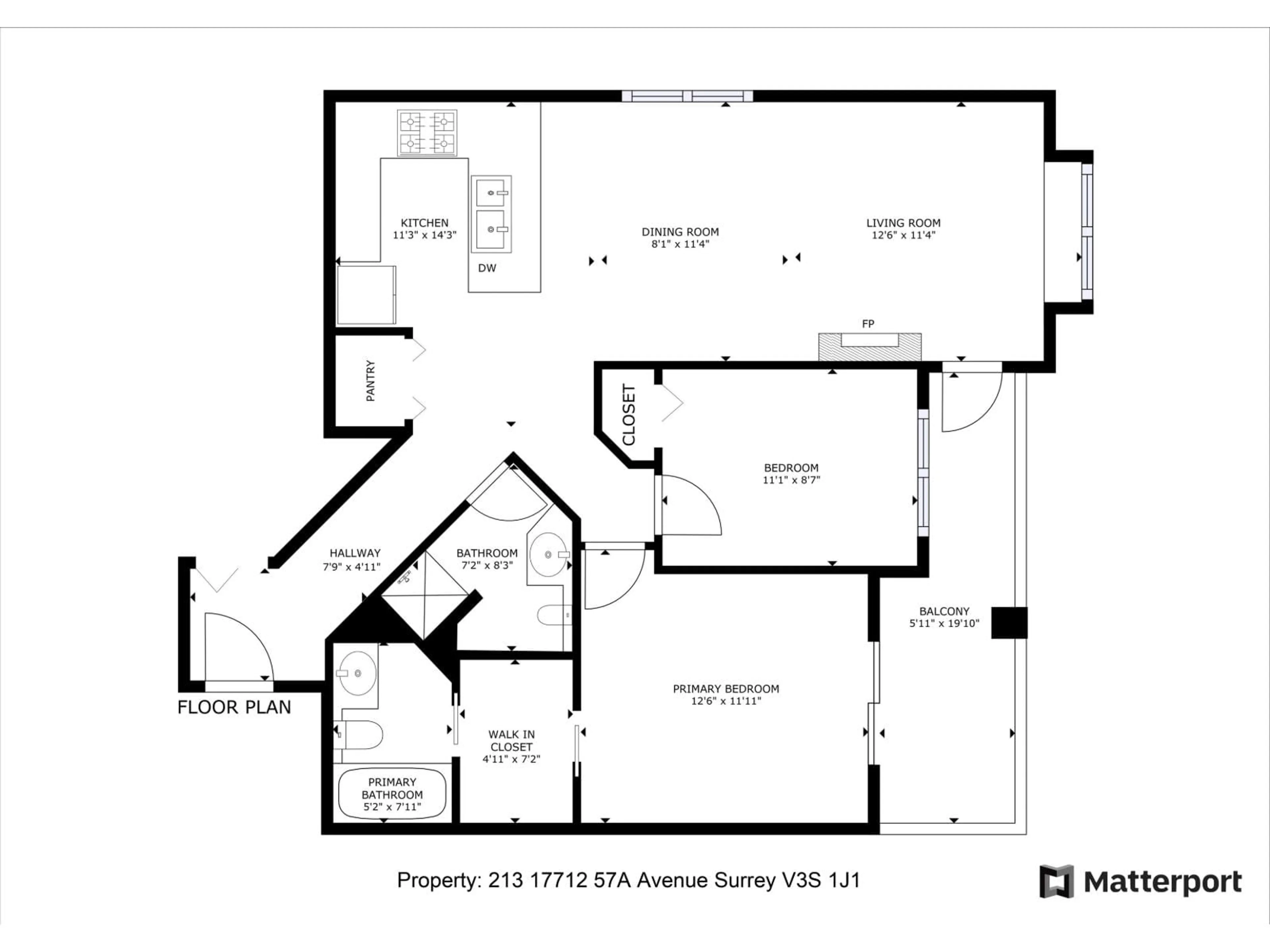 Floor plan for 213 - 17712 57A, Surrey British Columbia V3S1J1