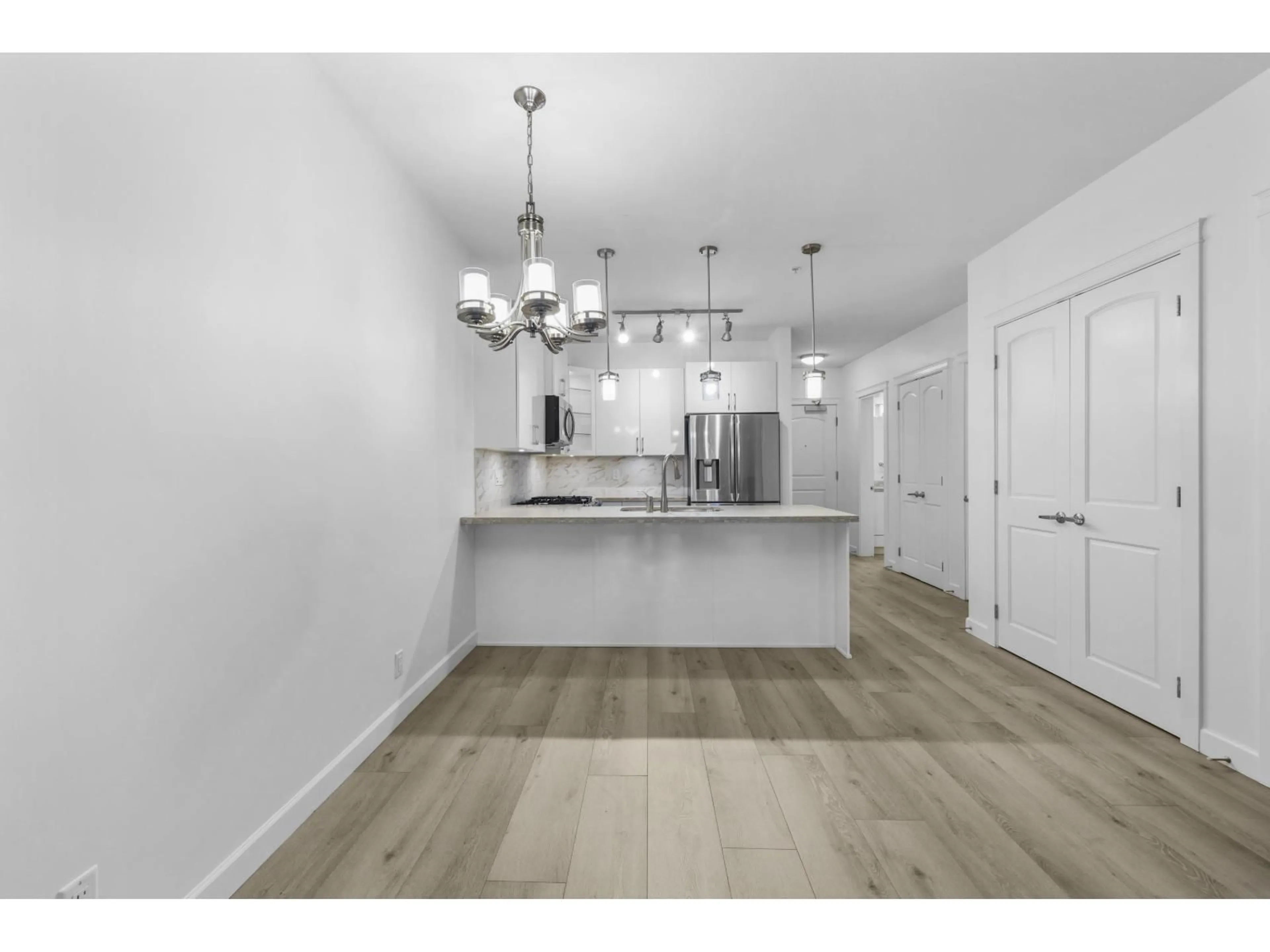 Open concept kitchen, wood/laminate floor for 202 - 20376 86, Langley British Columbia V2Y3P8