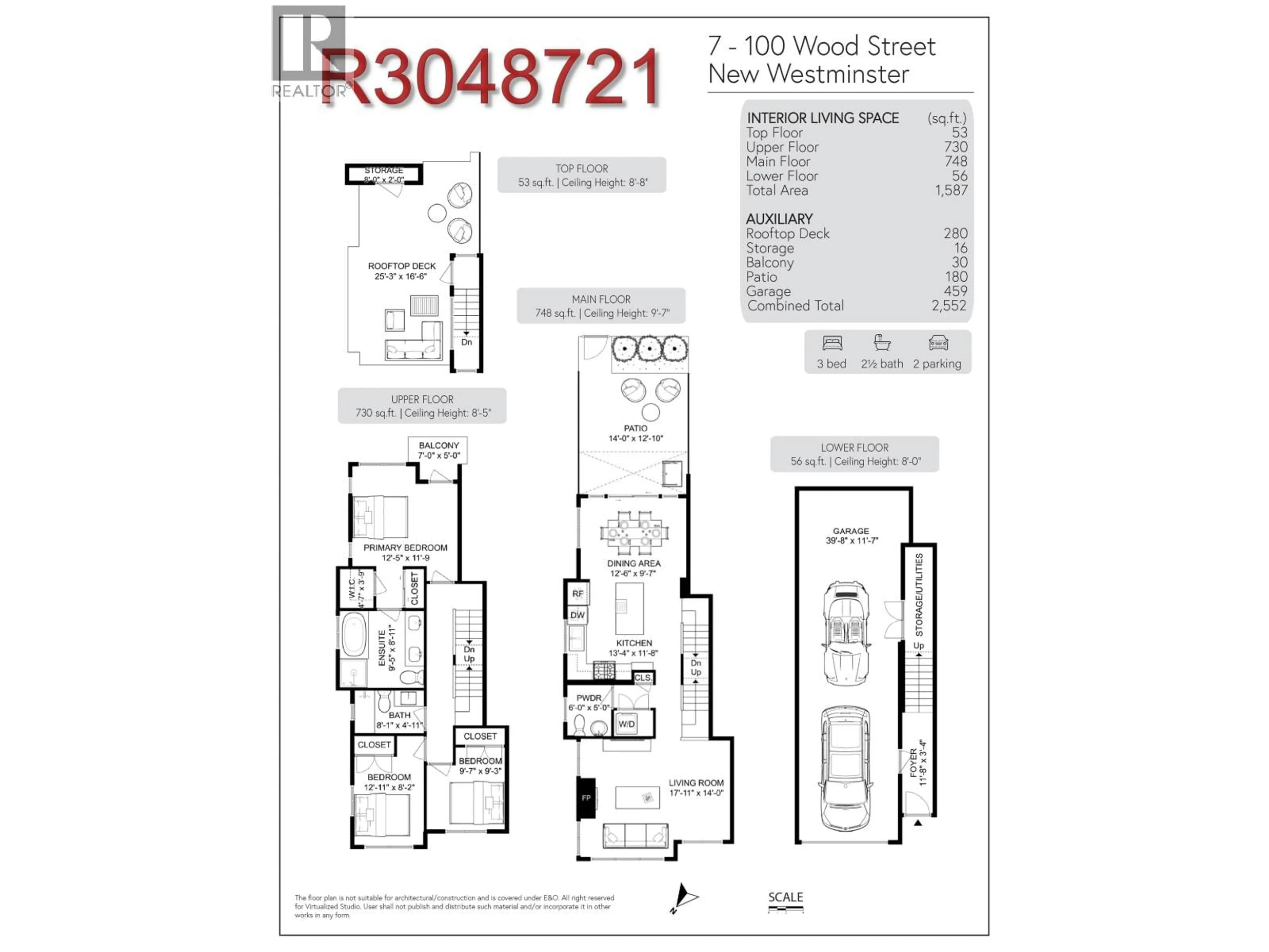 Floor plan for 7 - 100 WOOD STREET, New Westminster British Columbia V3M0H6