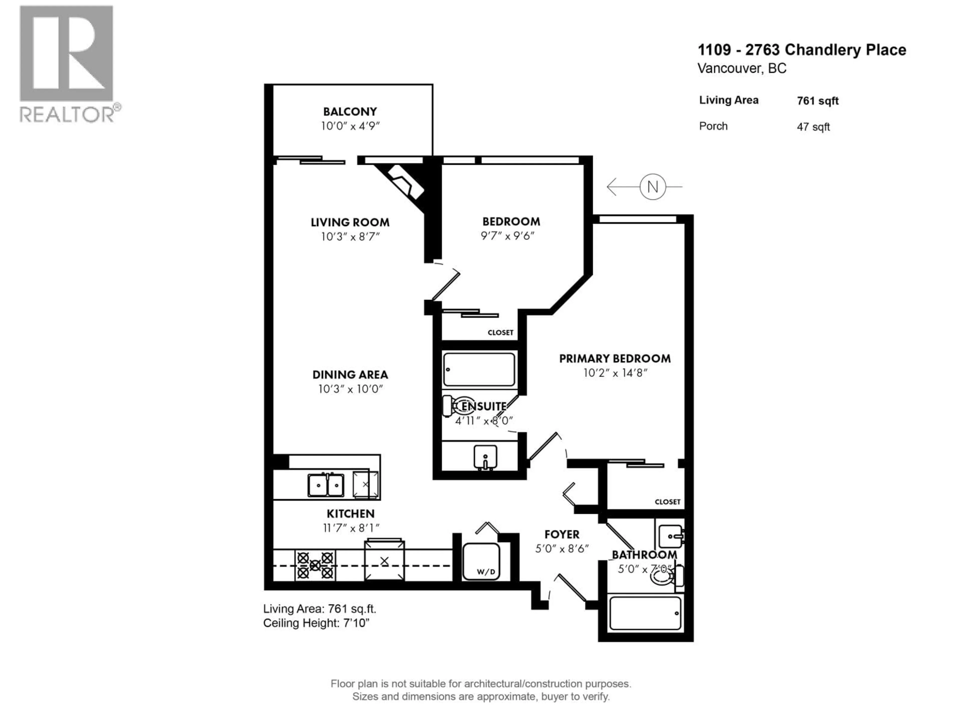 Floor plan for 1109 - 2763 CHANDLERY PLACE, Vancouver British Columbia V5S4V4
