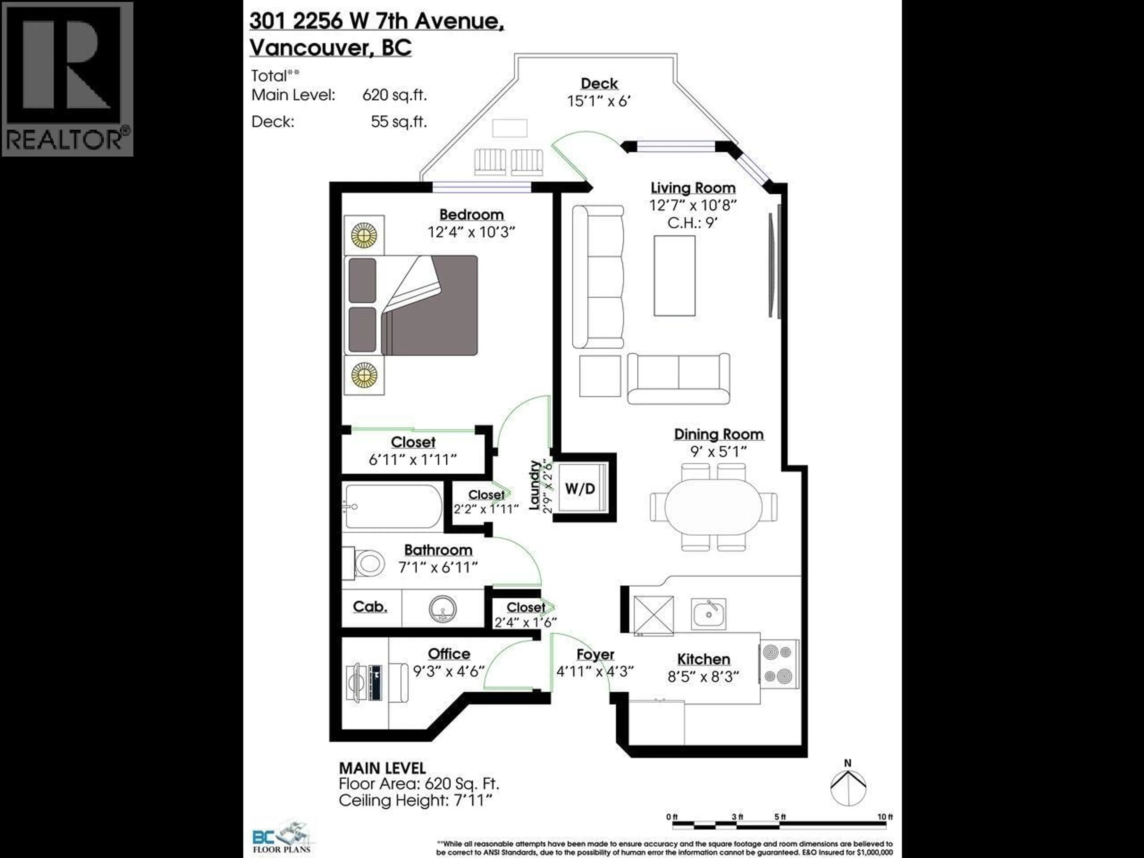 Floor plan for 301 - 2256 7TH AVENUE, Vancouver British Columbia V6K1Y2