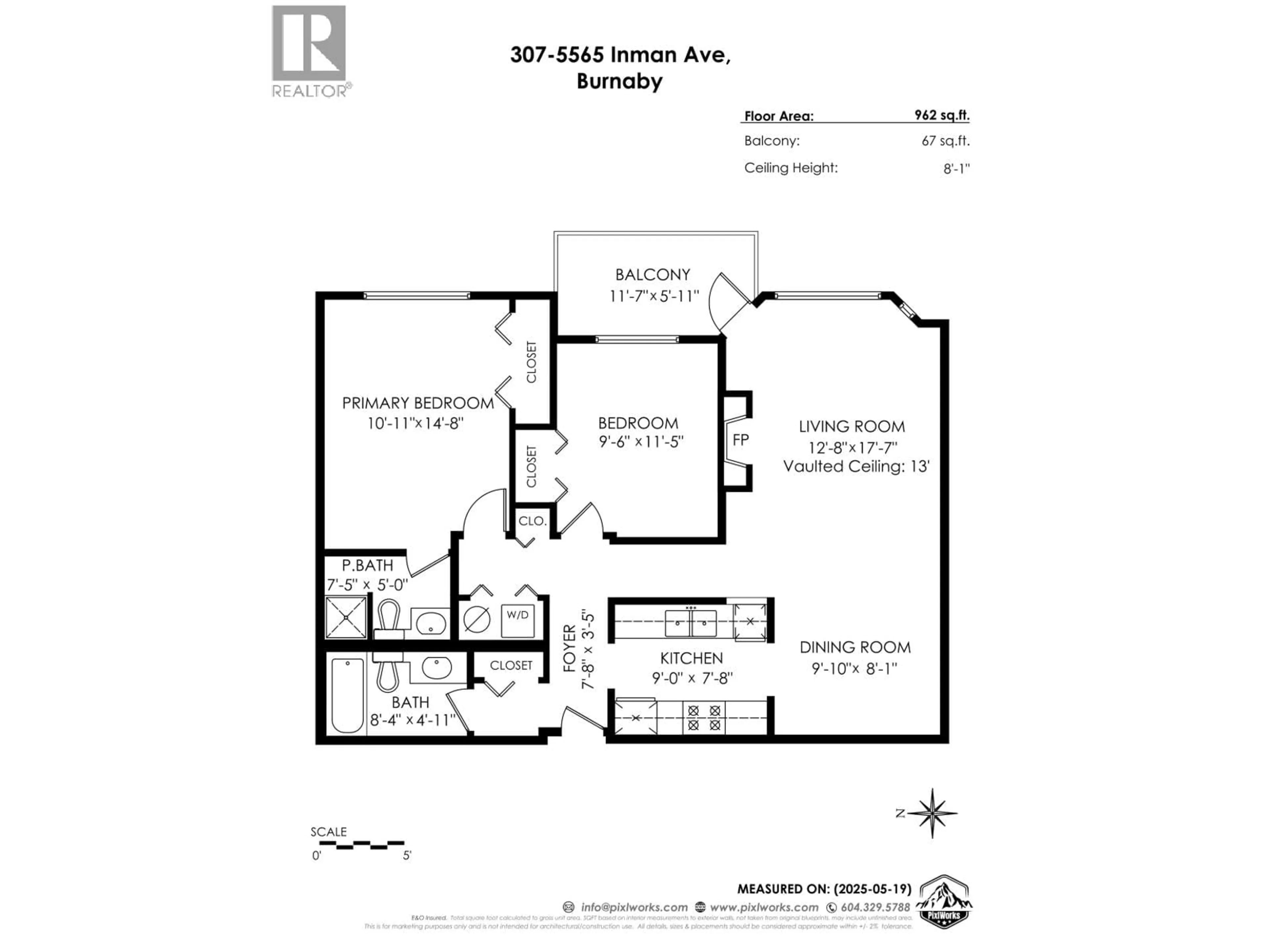 Floor plan for 307 - 5565 INMAN AVENUE, Burnaby British Columbia V5H2M2