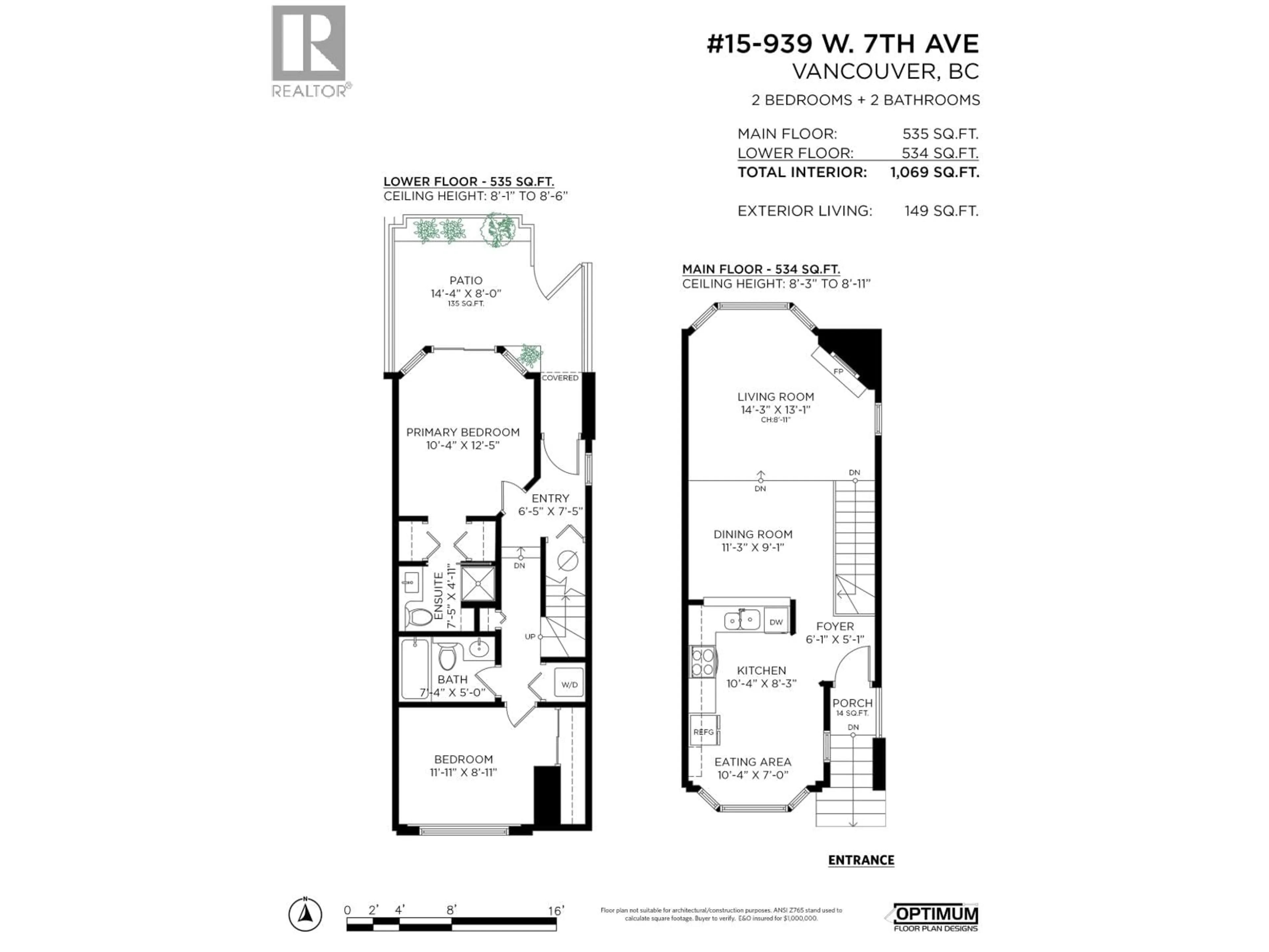 Floor plan for 15 - 939 7TH AVENUE, Vancouver British Columbia V5Z1C4
