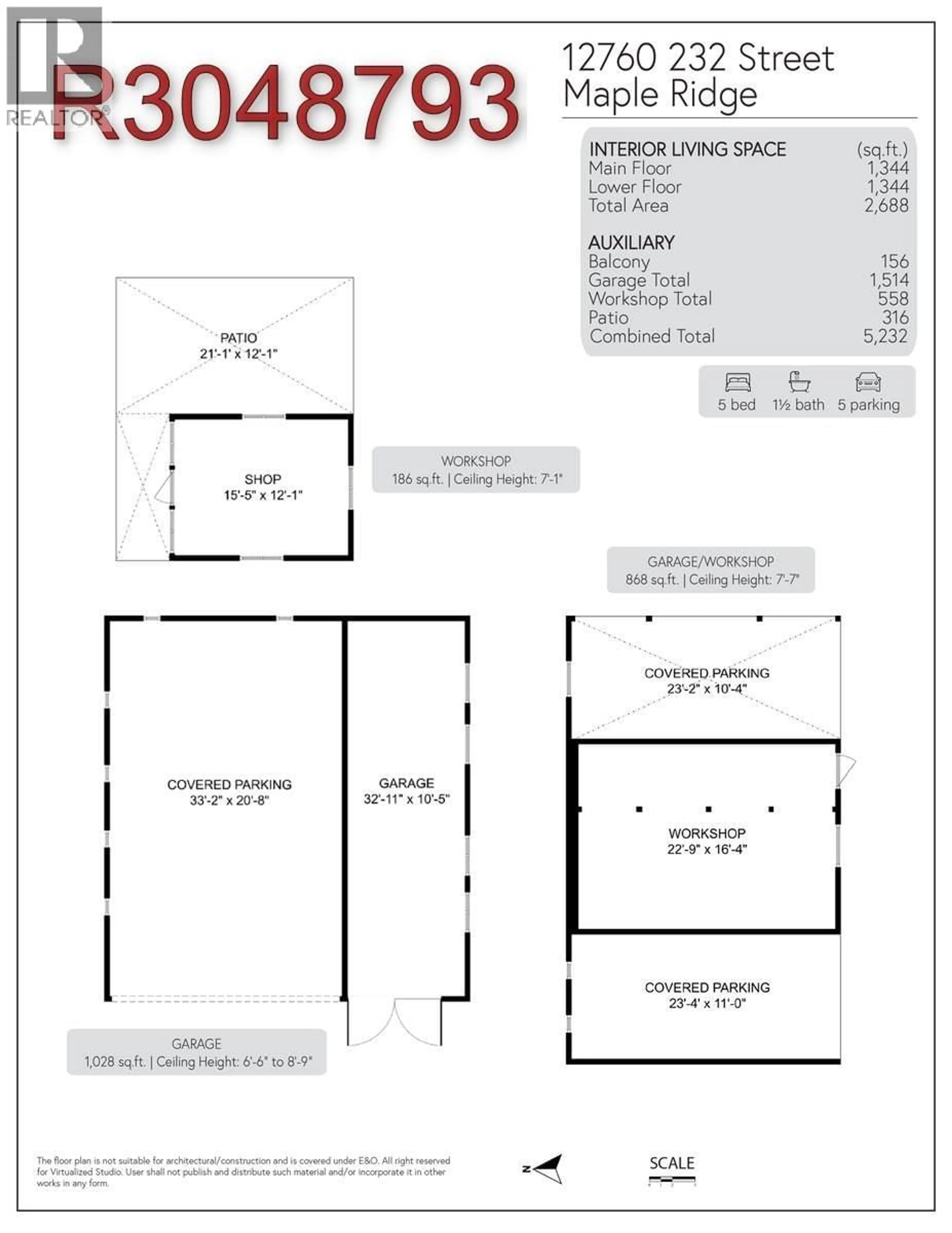 Floor plan for 12760 232 STREET, Maple Ridge British Columbia V2X6T8