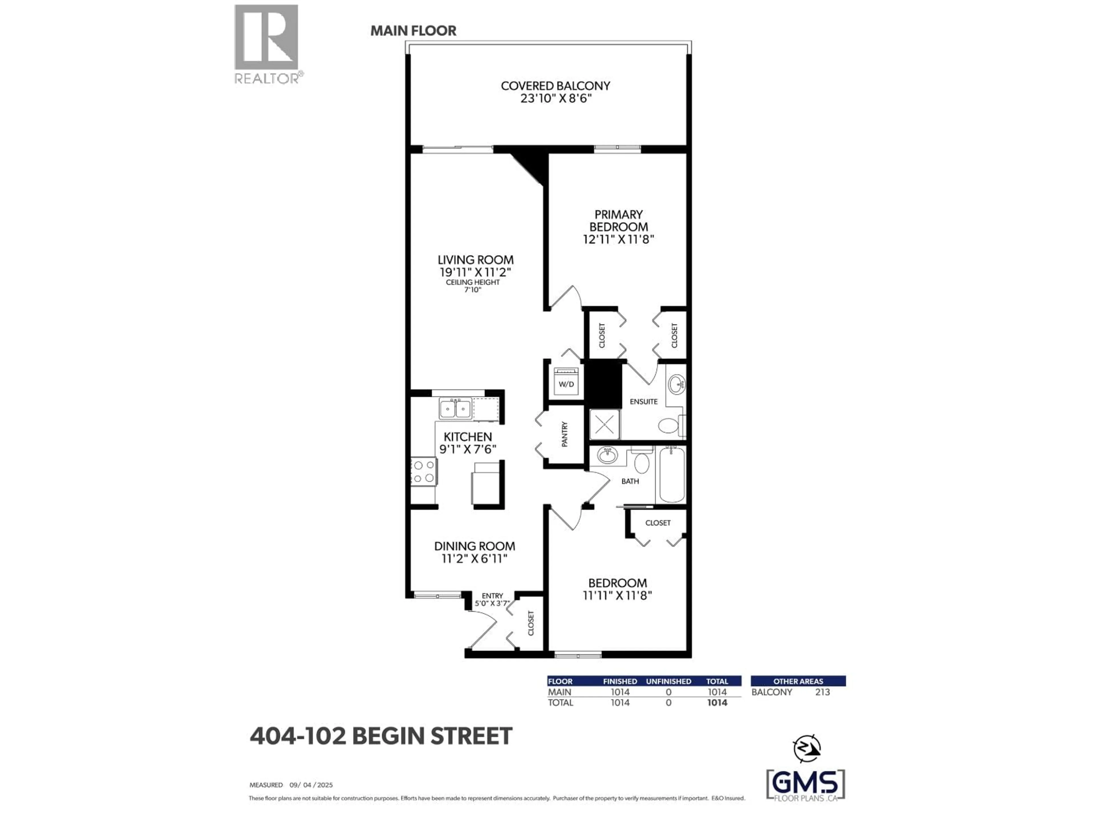 Floor plan for 404 - 102 BEGIN STREET, Coquitlam British Columbia V3K4V2