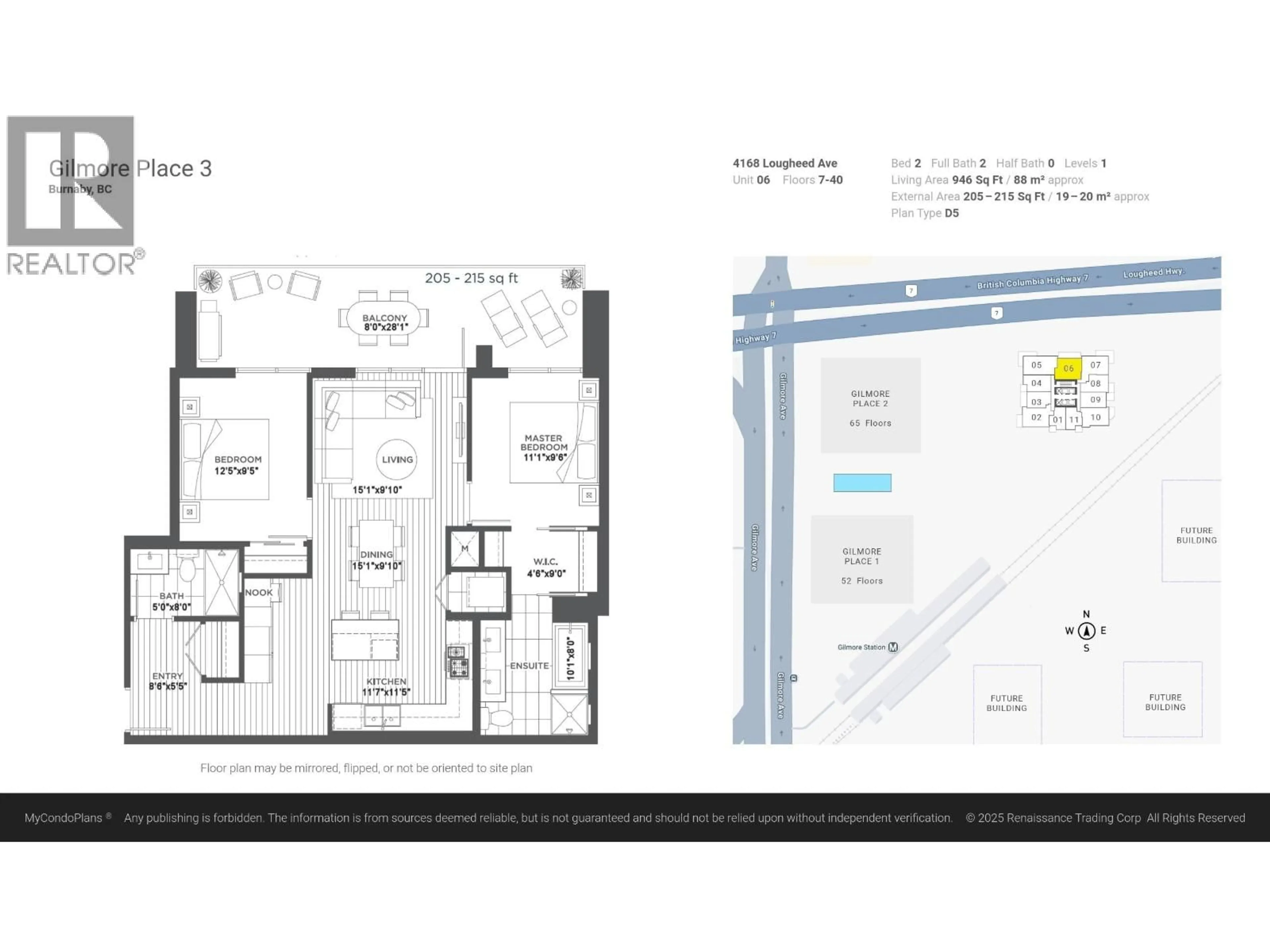 Floor plan for 2806 - 4168 LOUGHEED HIGHWAY, Burnaby British Columbia V5C0N9