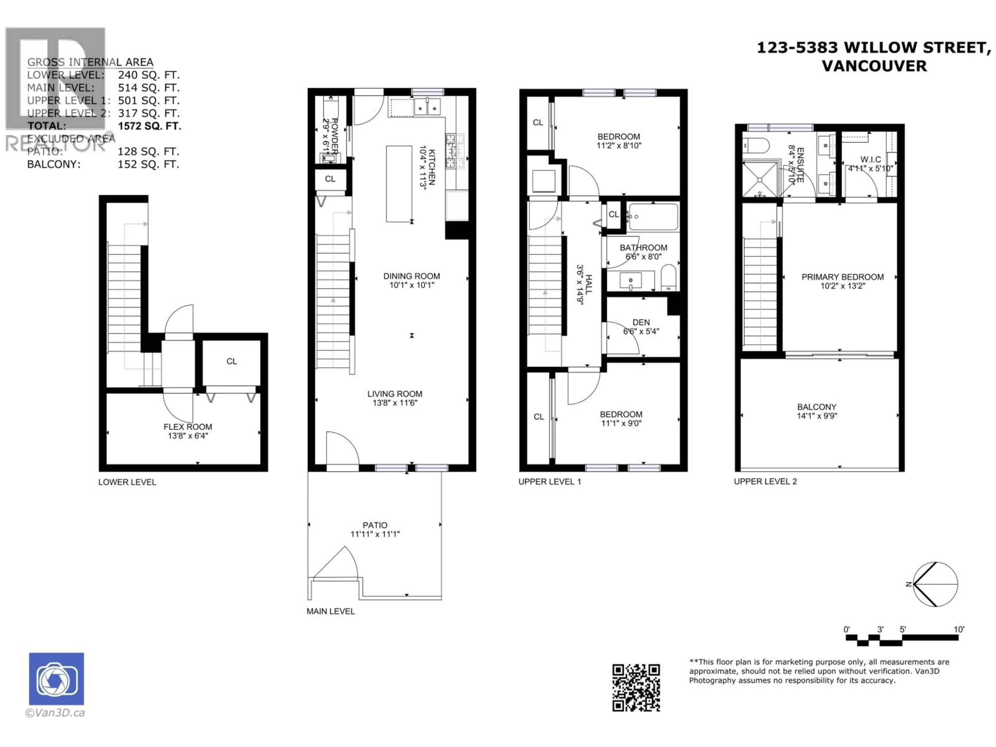 Floor plan for 123 - 5383 WILLOW STREET, Vancouver British Columbia V5Z0L4