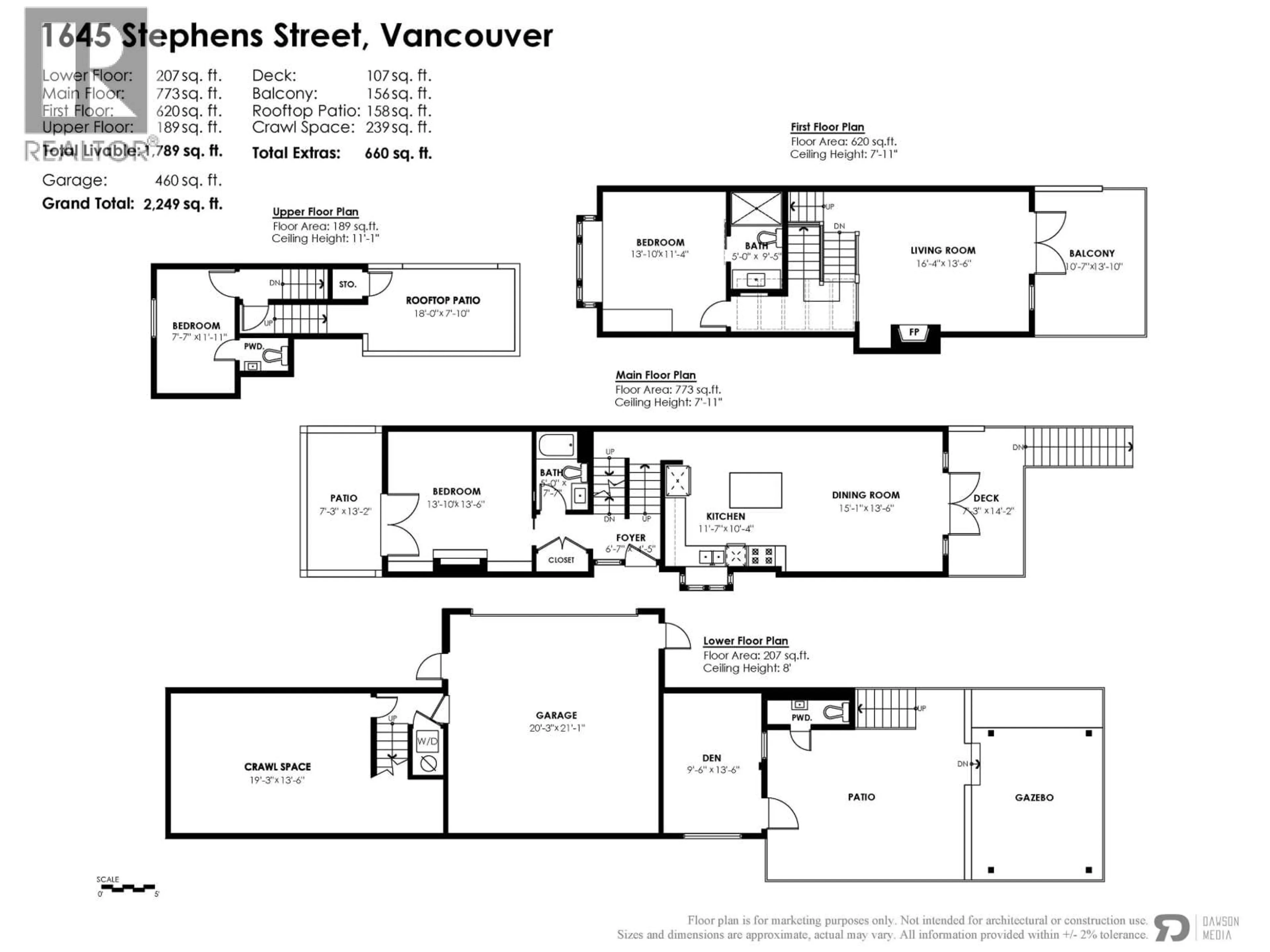 Floor plan for 1645 STEPHENS STREET, Vancouver British Columbia V6K3V4
