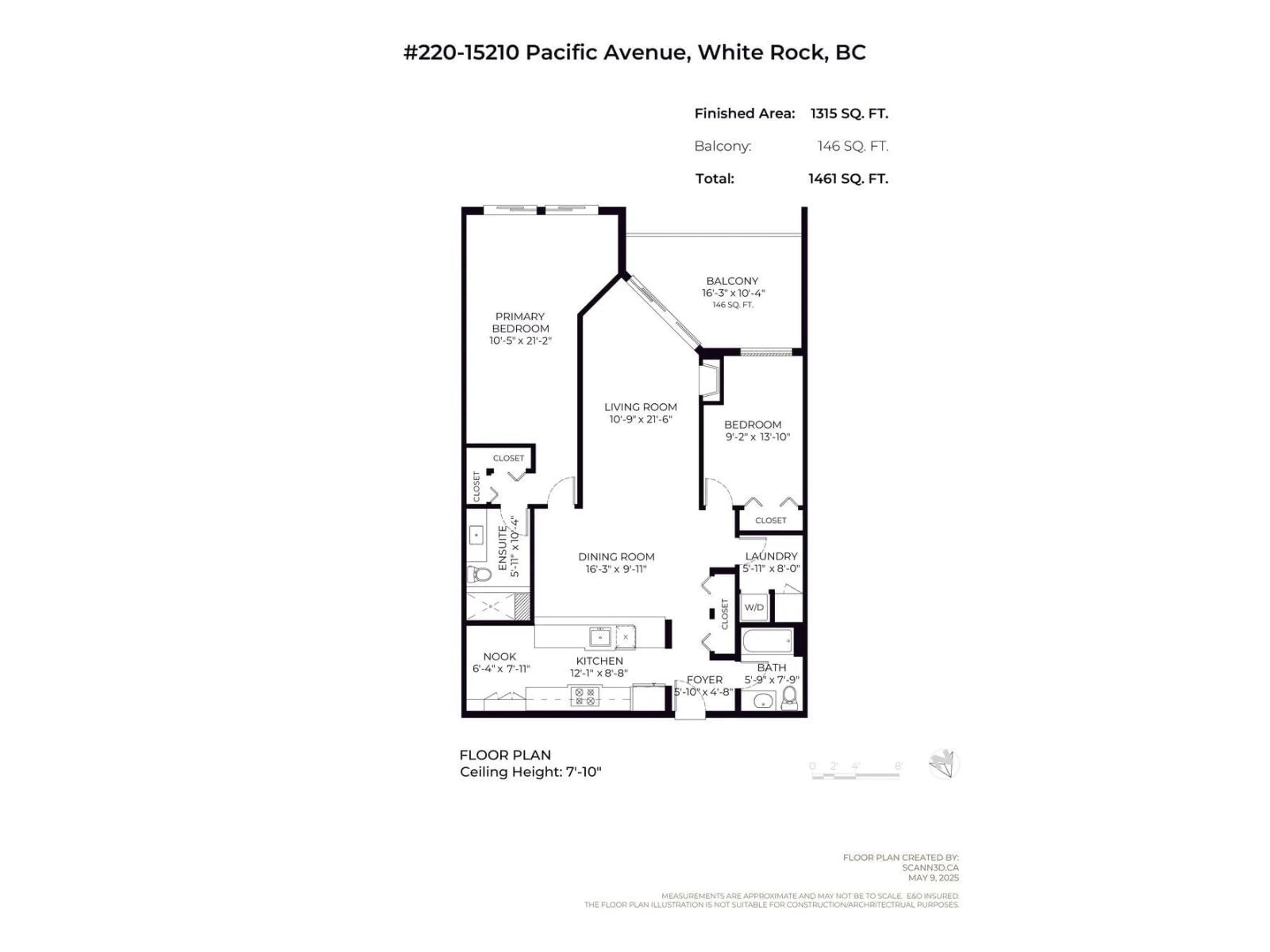 Floor plan for 220 - 15210 PACIFIC, White Rock British Columbia V4B5L2