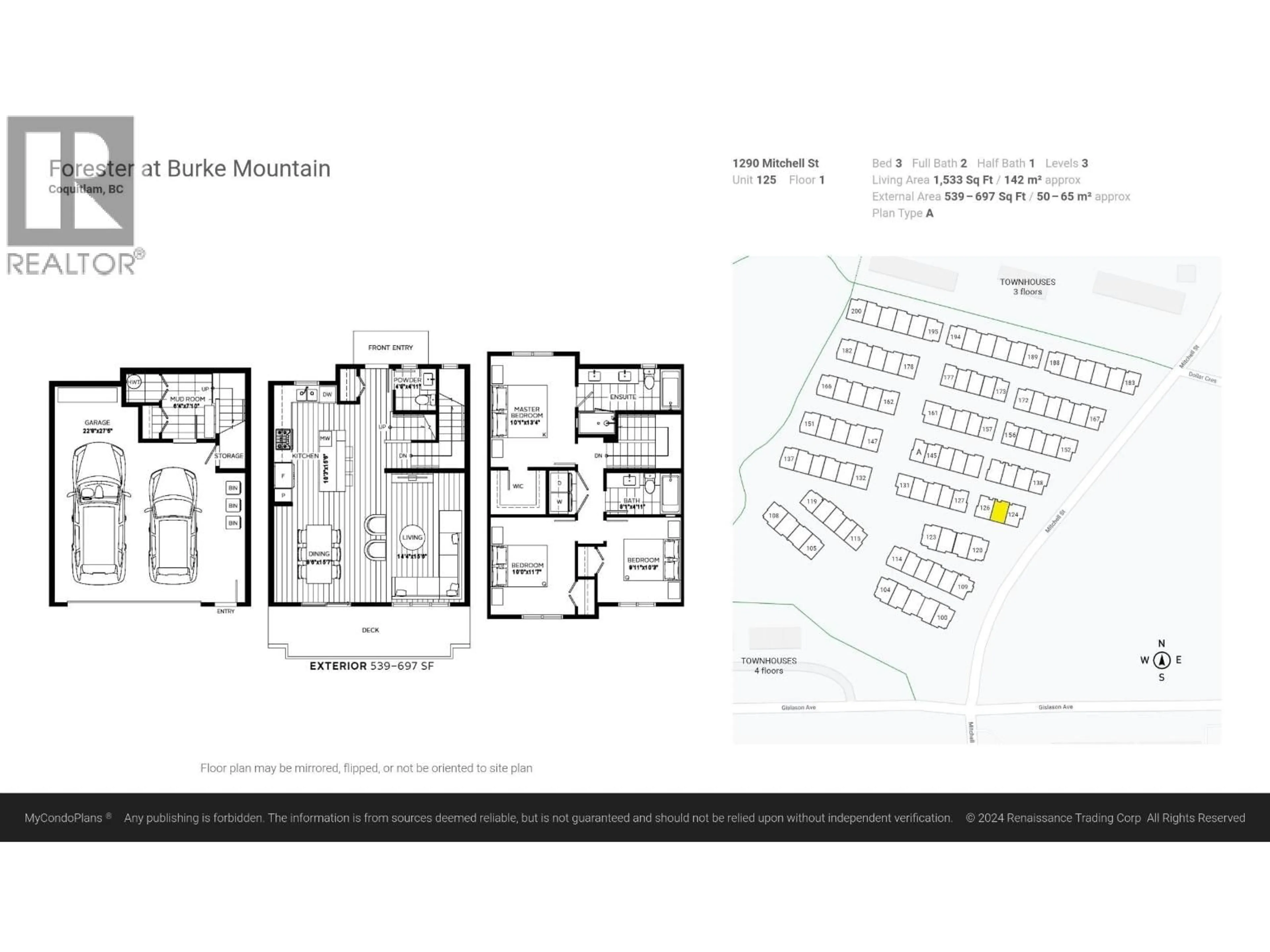 Floor plan for 125 - 1290 MITCHELL STREET, Coquitlam British Columbia V3E0N9