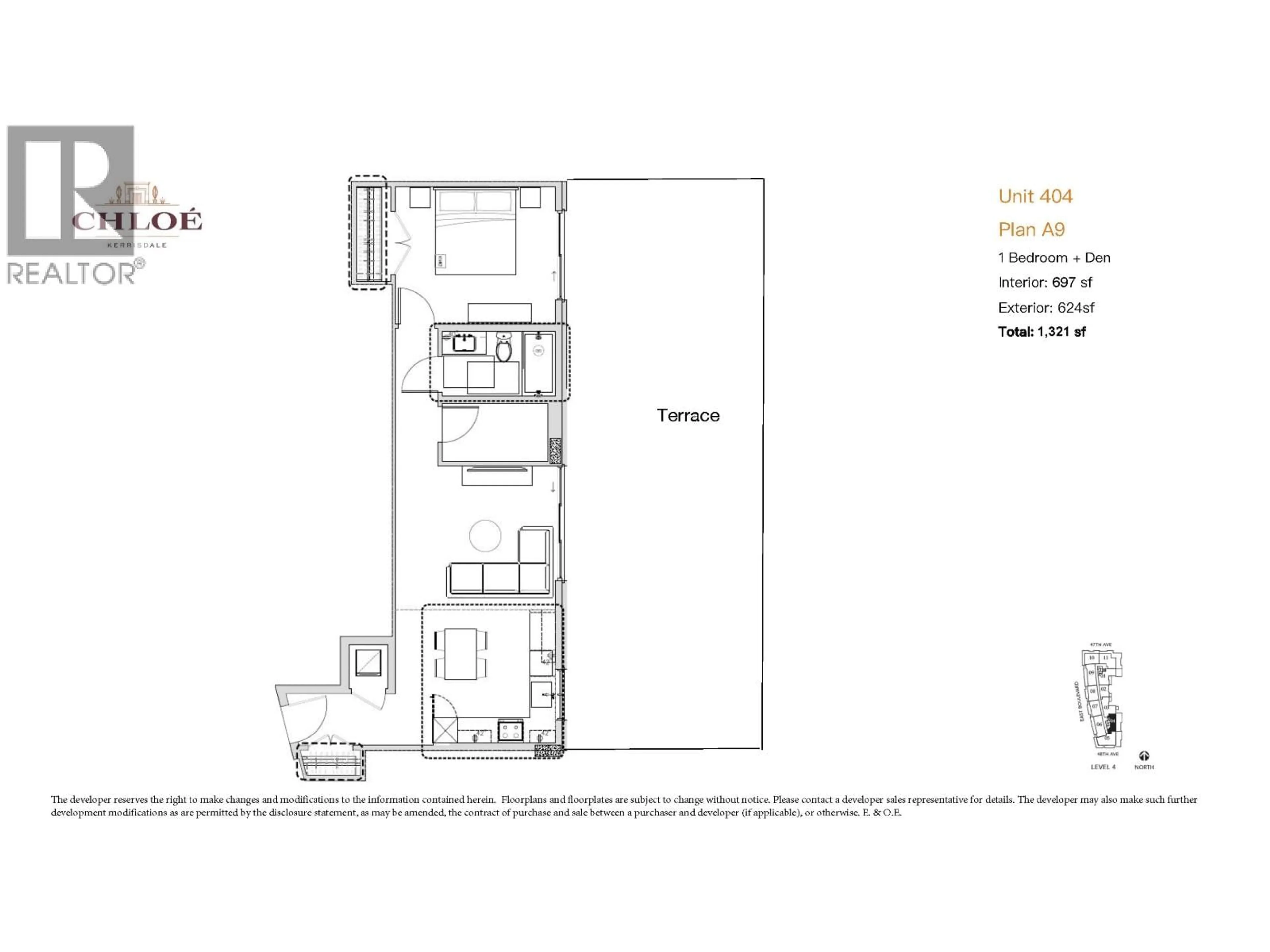 Floor plan for 404 - 2096 47TH AVENUE, Vancouver British Columbia V6M0E5