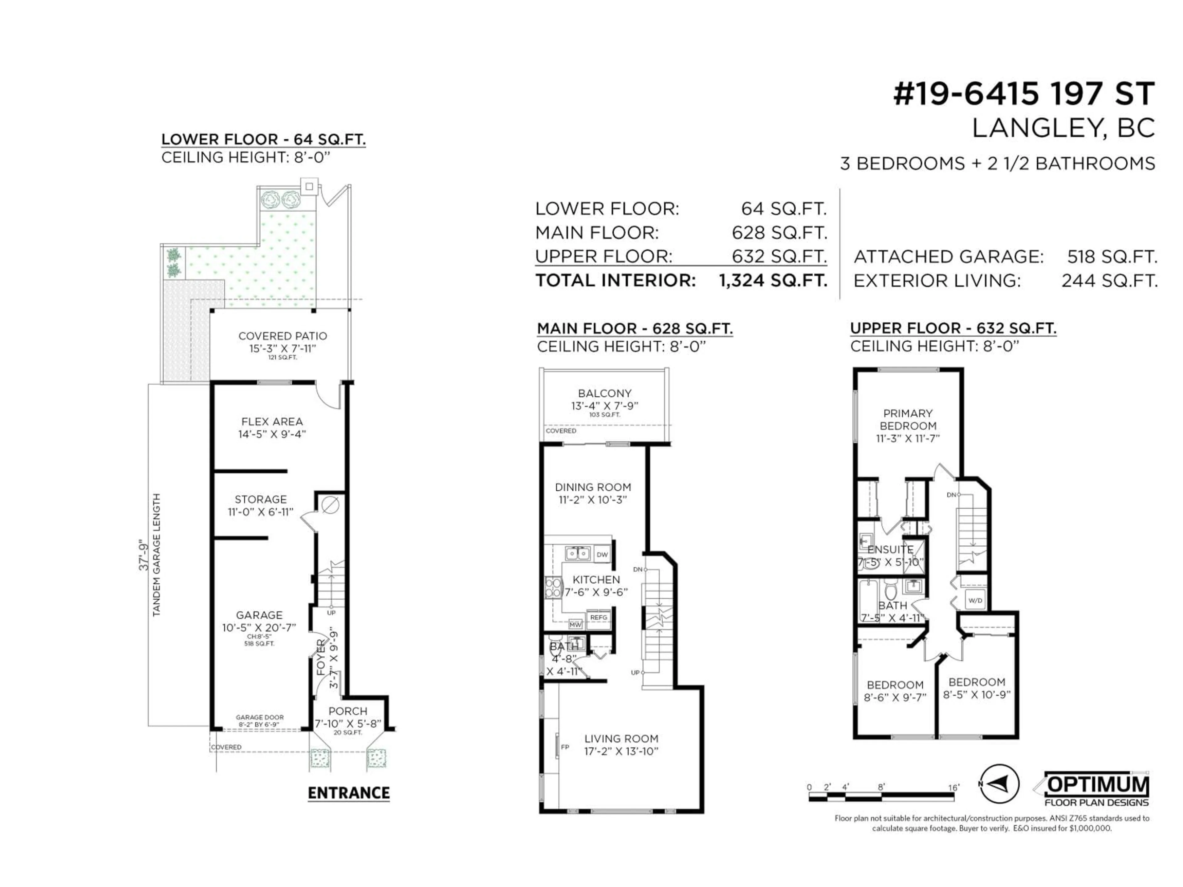 Floor plan for 19 - 6415 197, Langley British Columbia V2Y1G8