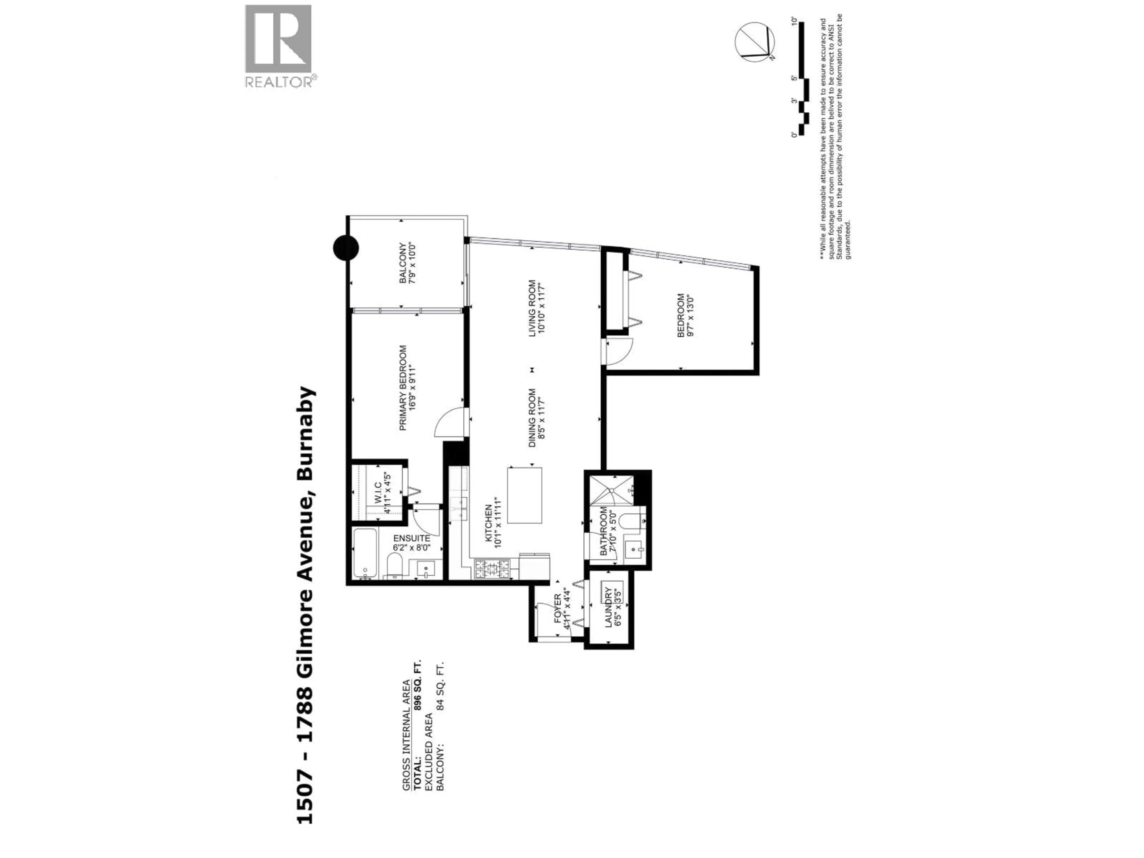 Floor plan for 1507 - 1788 GILMORE AVENUE, Burnaby British Columbia V5C0L5
