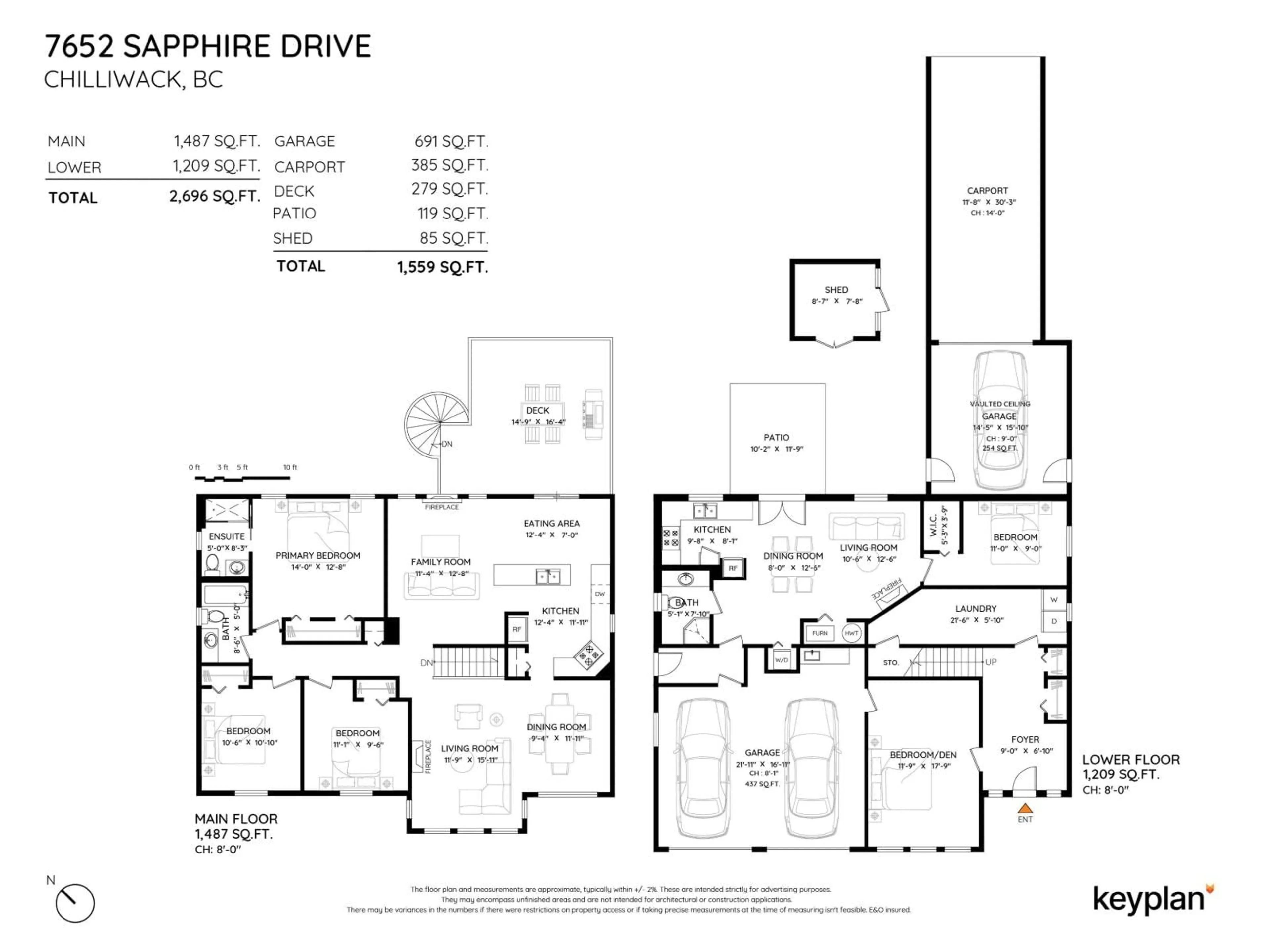 Floor plan for 7652 SAPPHIRE DRIVE, Chilliwack British Columbia V2R3A7