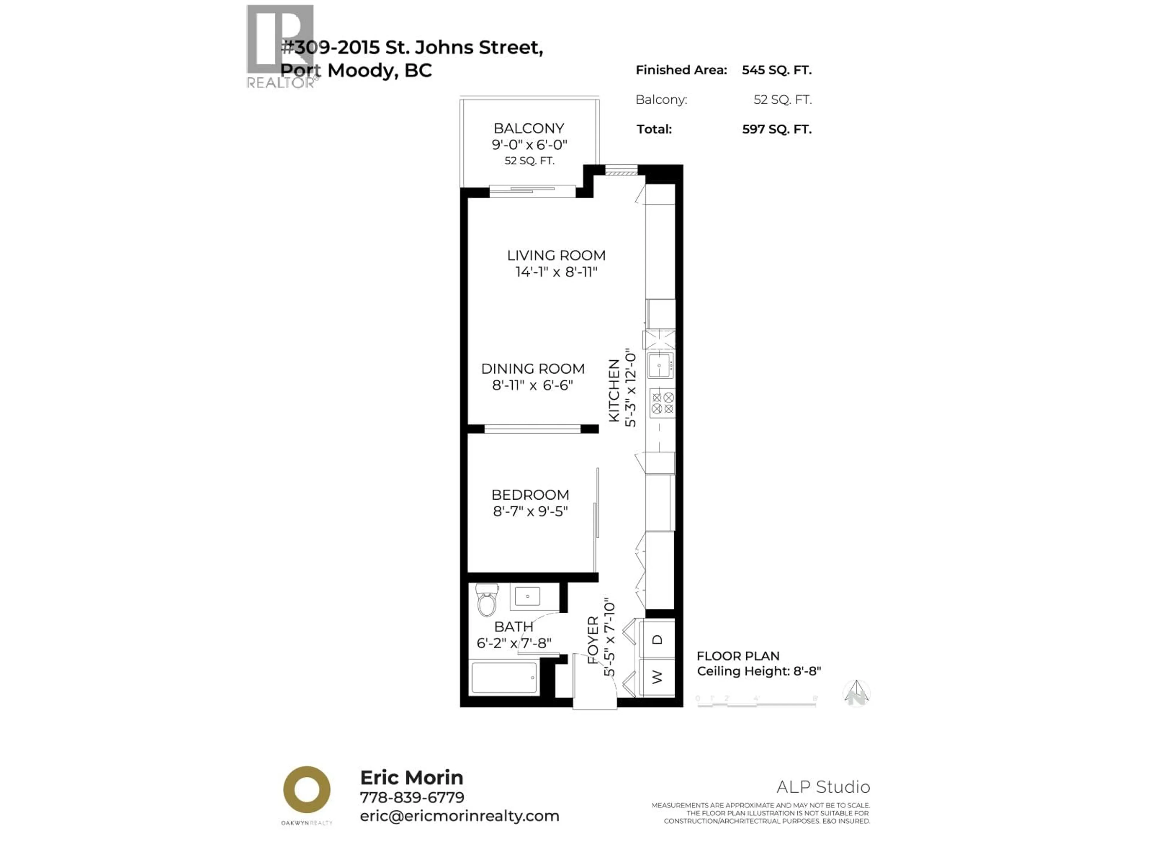 Floor plan for 309 - 2015 ST. JOHNS STREET, Port Moody British Columbia V3H0N5