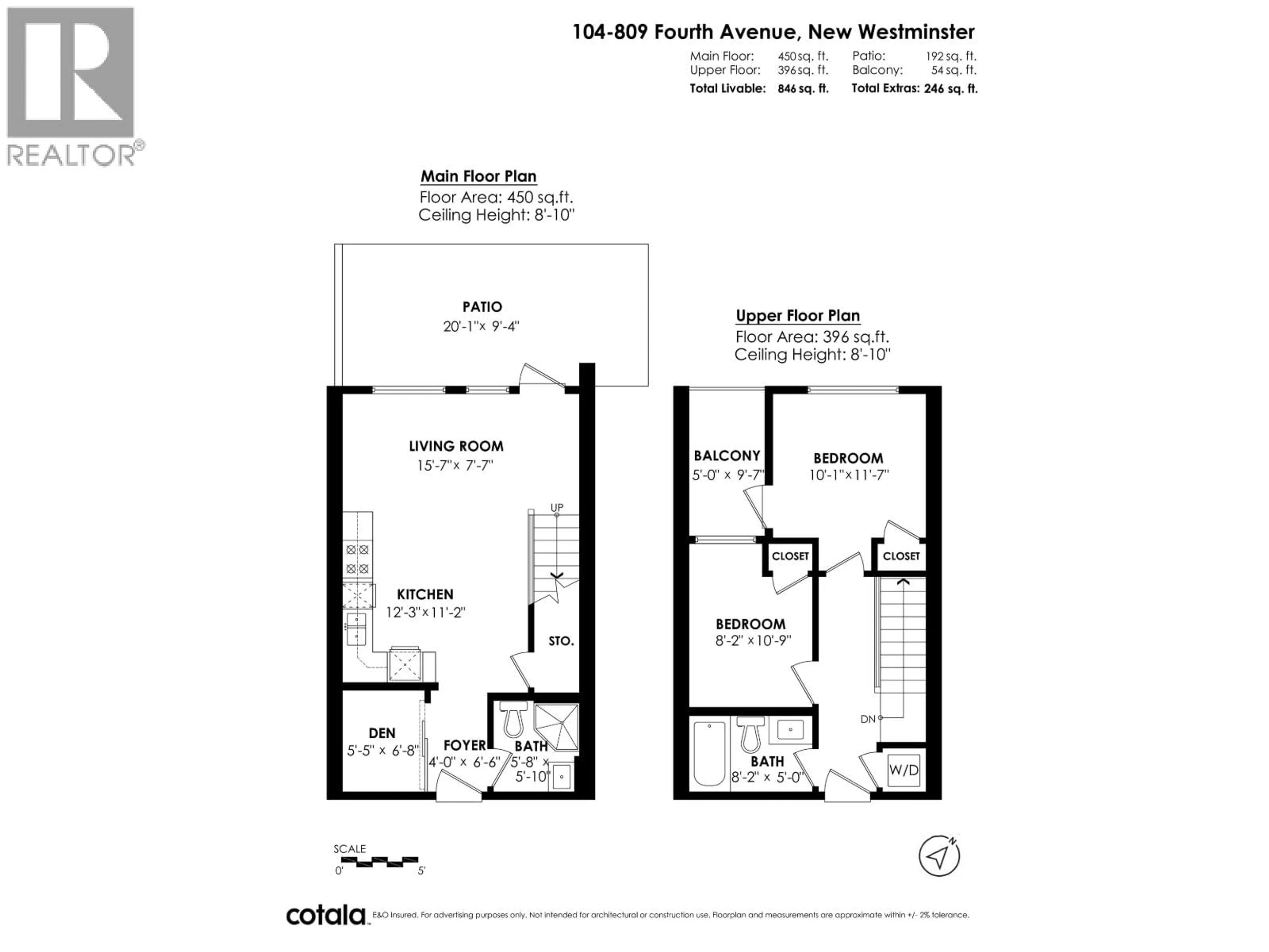 Floor plan for 104 - 809 FOURTH AVENUE, New Westminster British Columbia V3M0K1