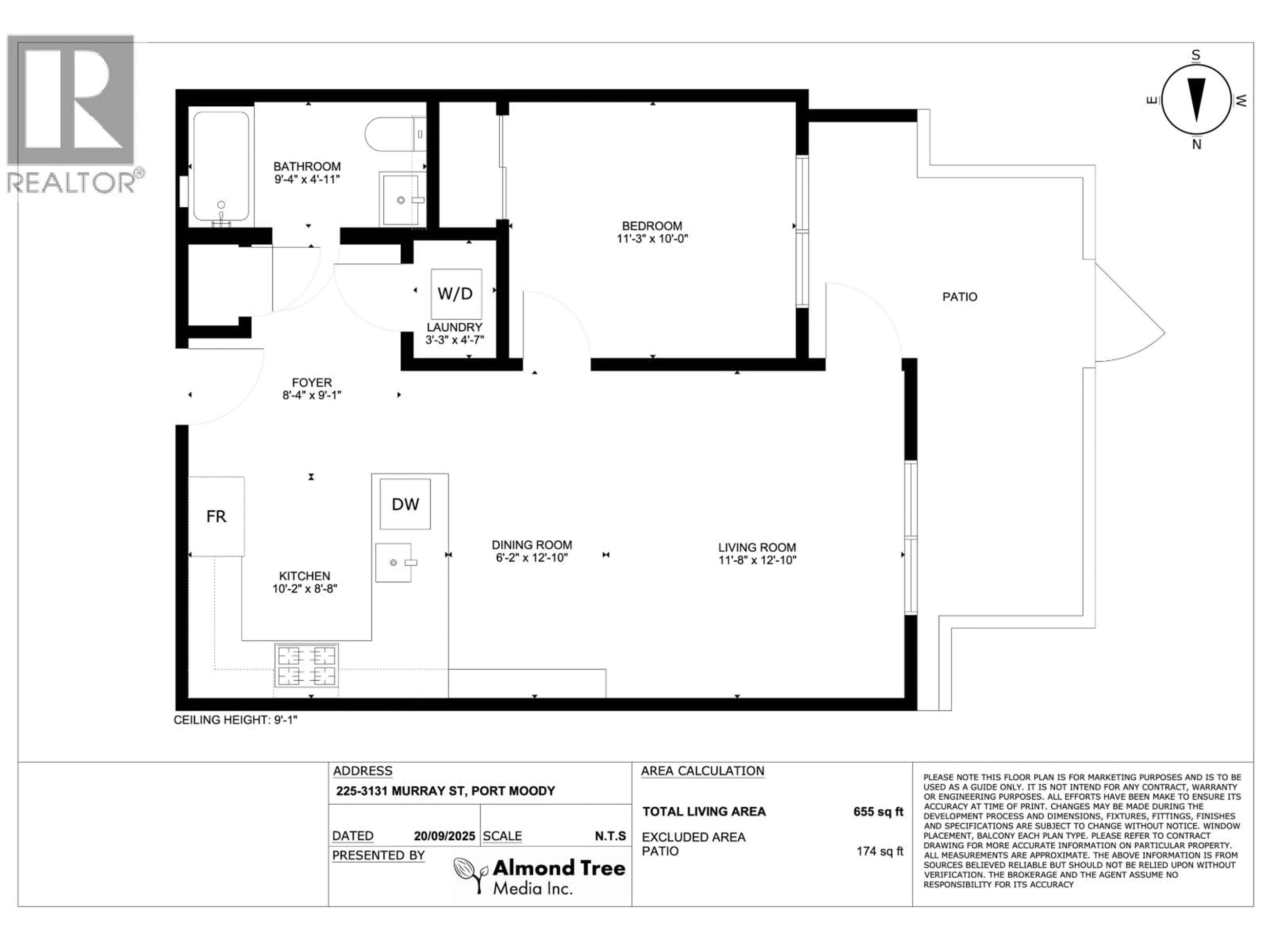Floor plan for 225 - 3131 MURRAY STREET, Port Moody British Columbia V3H0L9