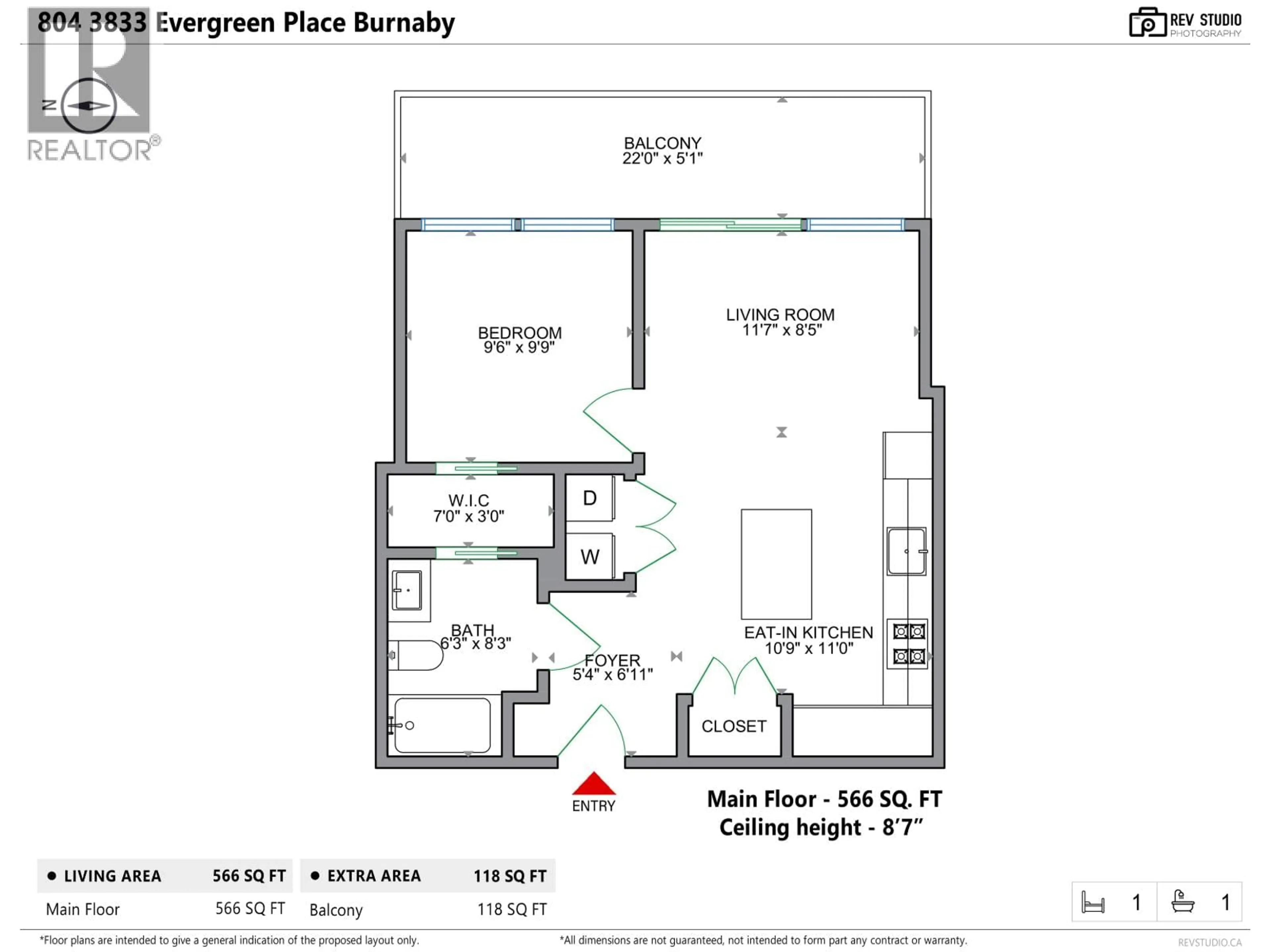 Floor plan for 804 - 3833 EVERGREEN PLACE, Burnaby British Columbia V3J0M2