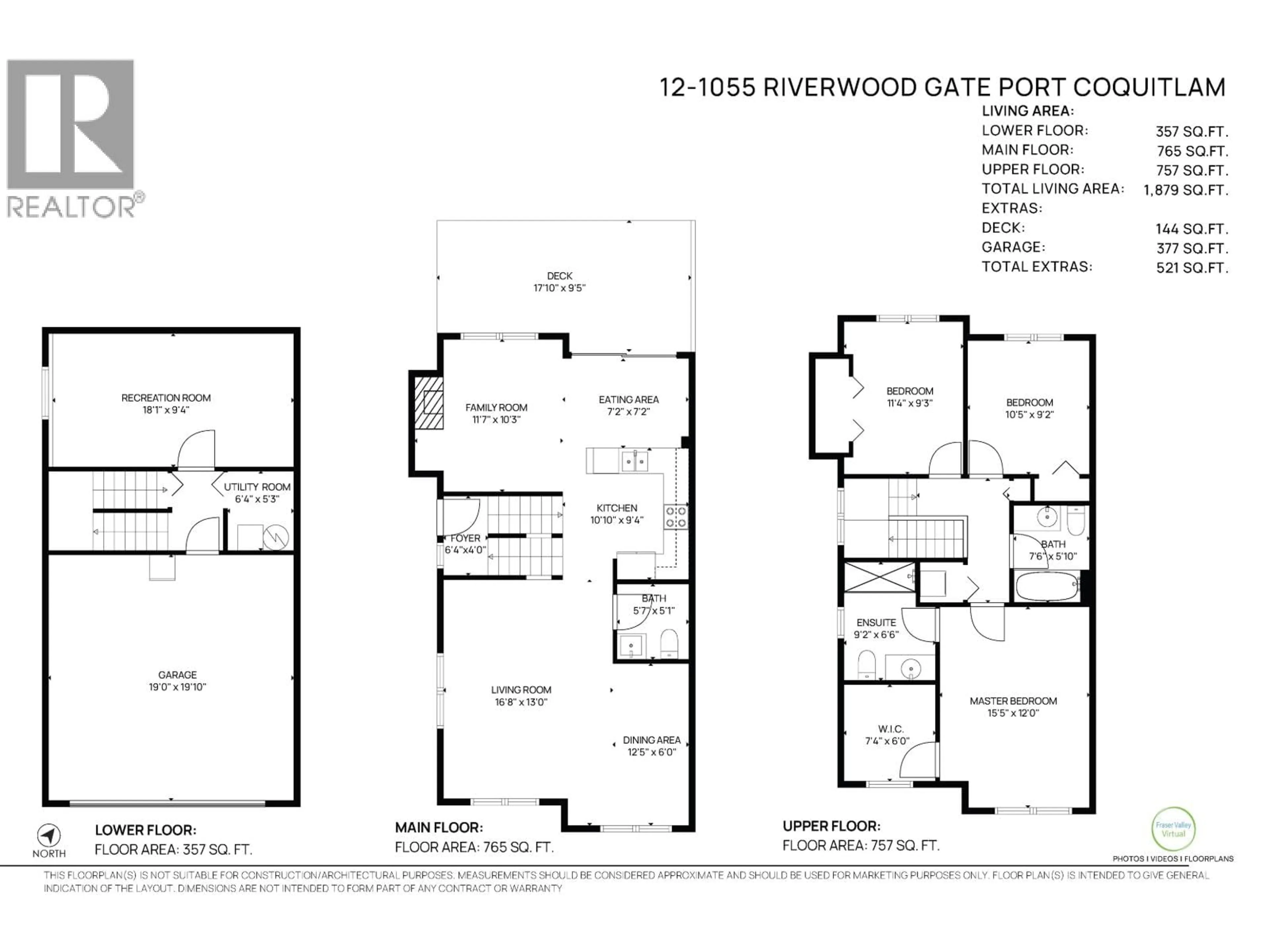 Floor plan for 12 - 1055 RIVERWOOD GATE, Port Coquitlam British Columbia V3B8C3
