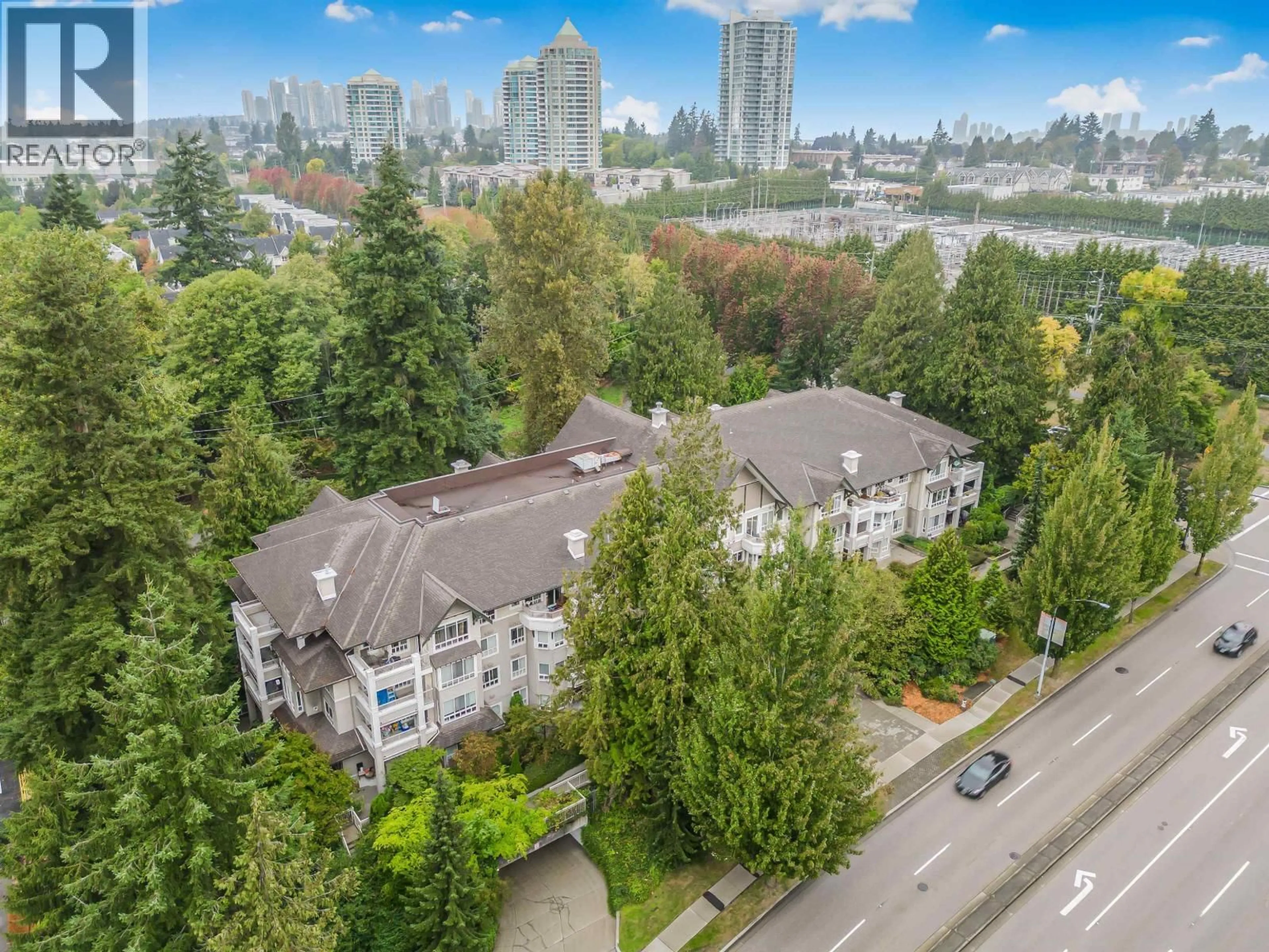A pic from outside/outdoor area/front of a property/back of a property/a pic from drone, city buildings view from balcony for PH8 - 7383 GRIFFITHS DRIVE, Burnaby British Columbia V5E4M8