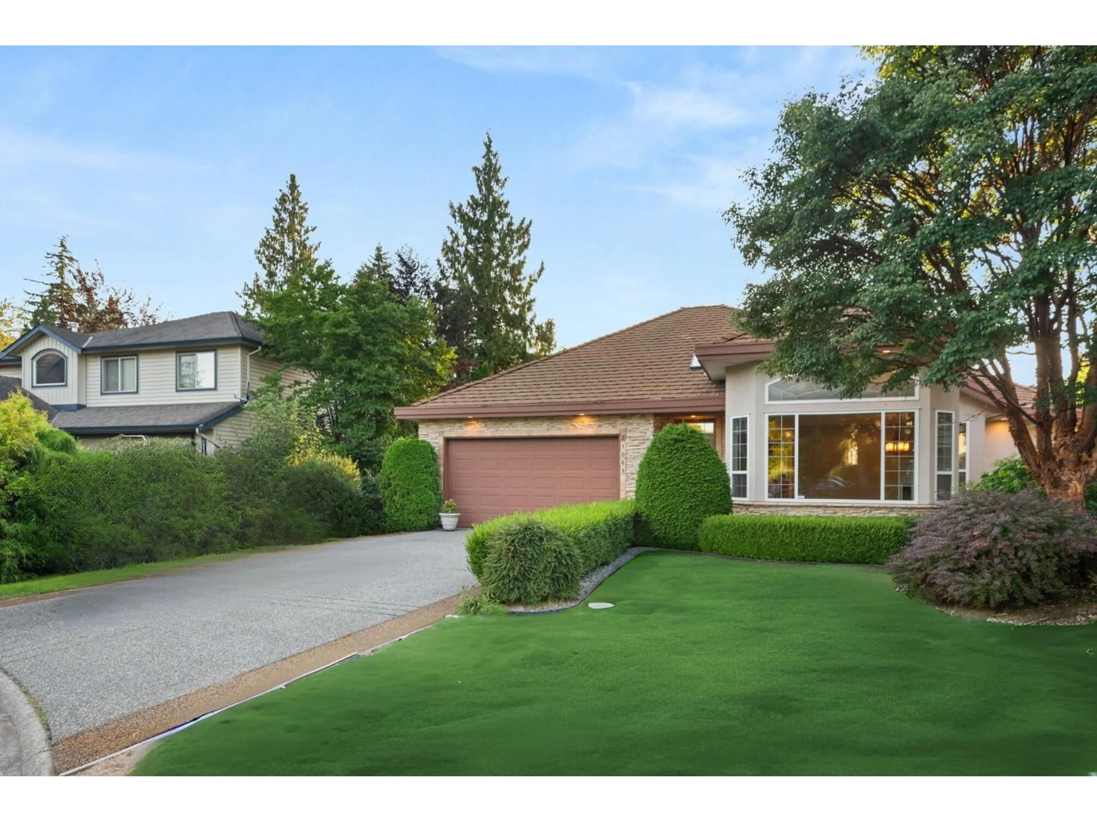 Home with brick exterior material, street for 21061 44A, Langley British Columbia V3A8P9