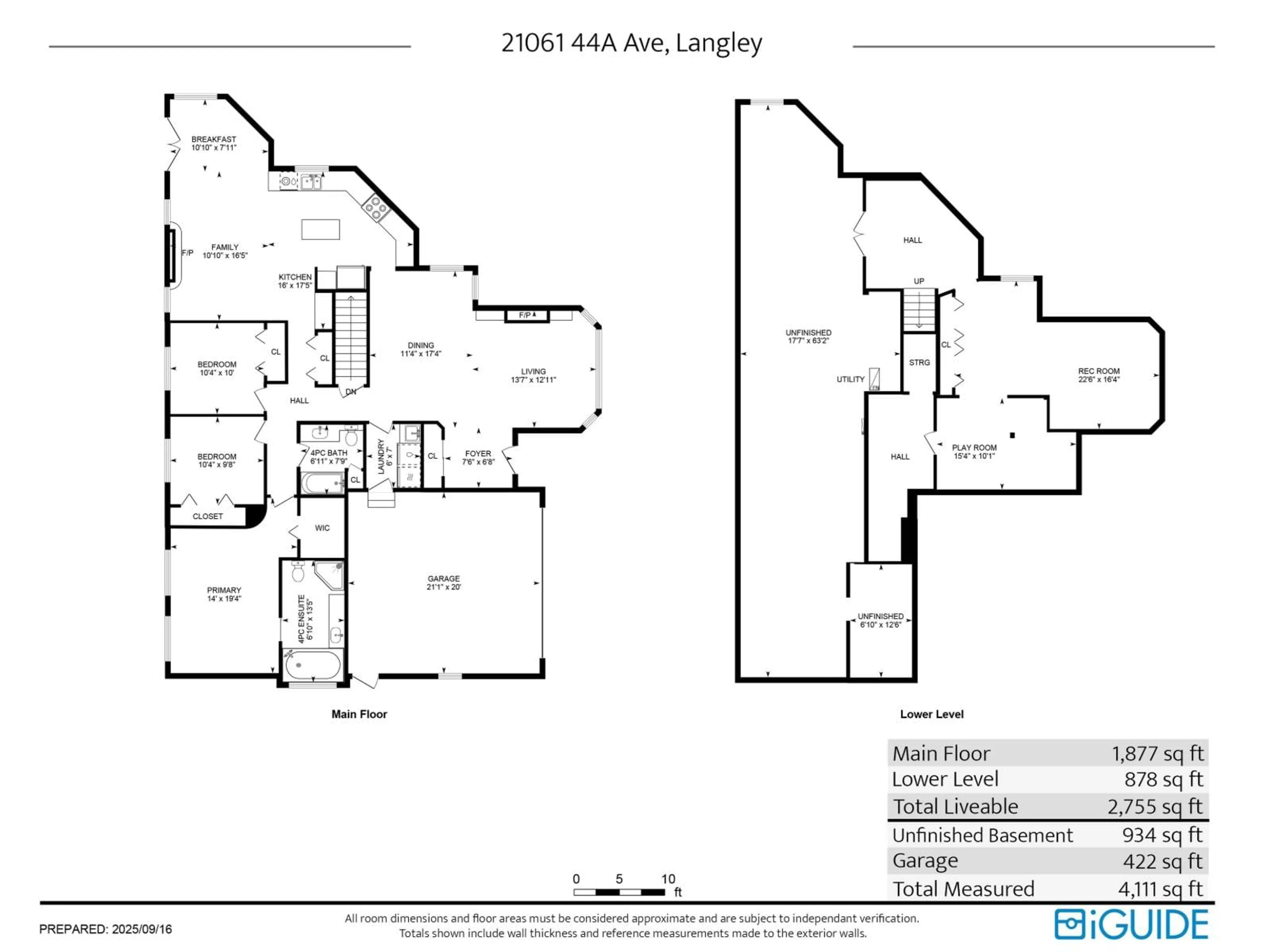 Floor plan for 21061 44A, Langley British Columbia V3A8P9