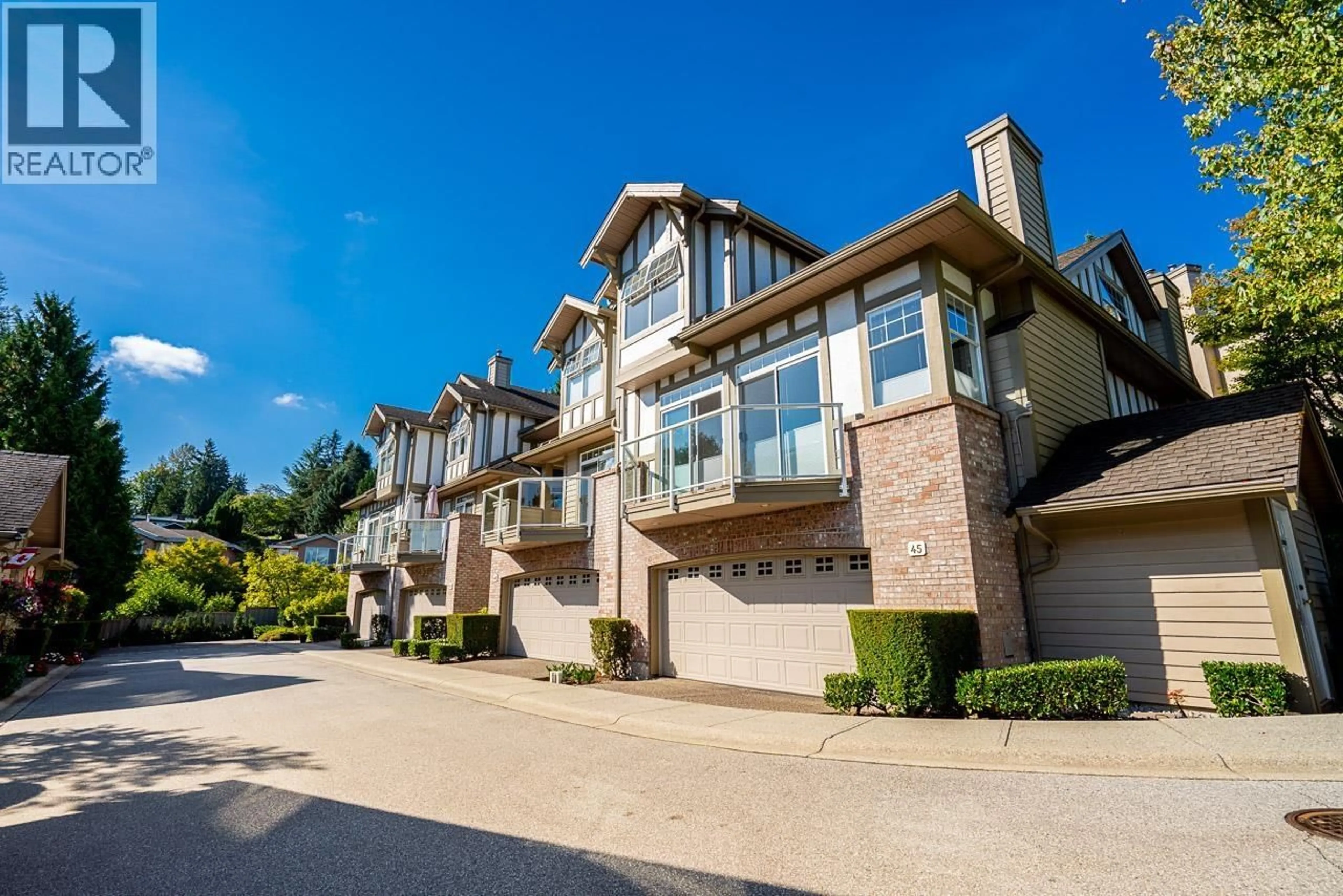 Home with brick exterior material, street for 45 - 5221 OAKMOUNT CRESCENT, Burnaby British Columbia V5H4R4