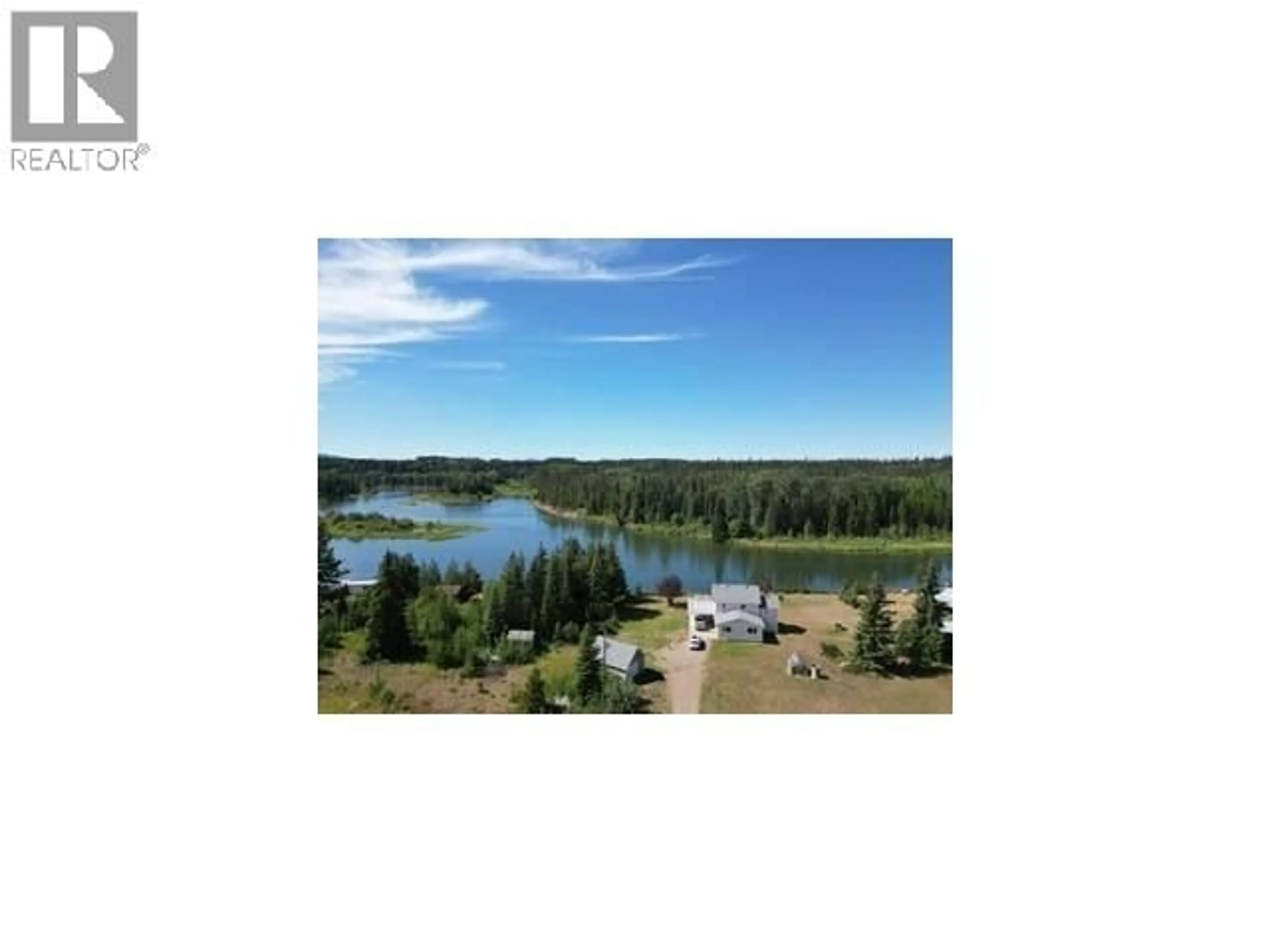 A pic from outside/outdoor area/front of a property/back of a property/a pic from drone, water/lake/river/ocean view for 5363 HORN ROAD, Vanderhoof British Columbia V0J1N0