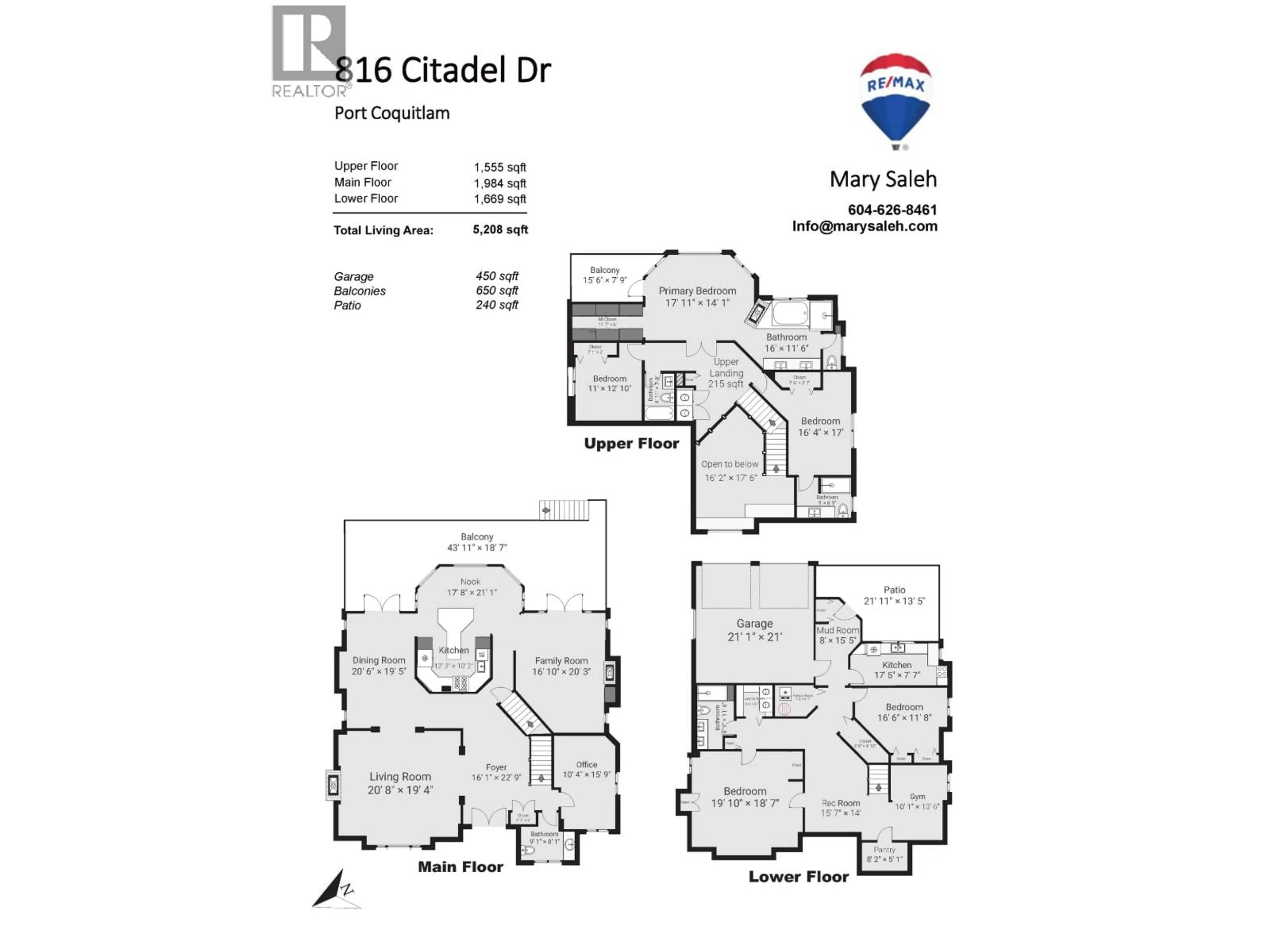 Floor plan for 816 CITADEL DRIVE, Port Coquitlam British Columbia V3C6B1