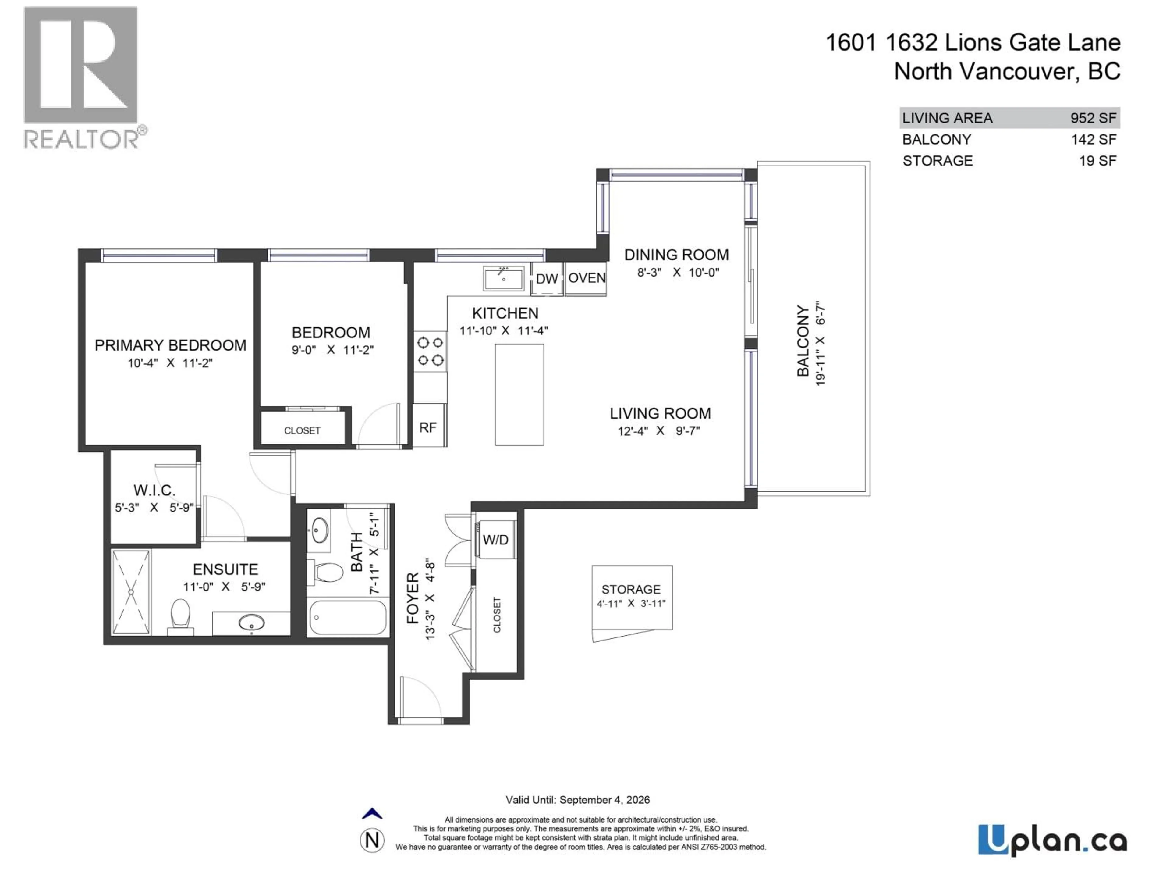 Floor plan for 1601 - 1632 LIONS GATE LANE, North Vancouver British Columbia V7P0E2