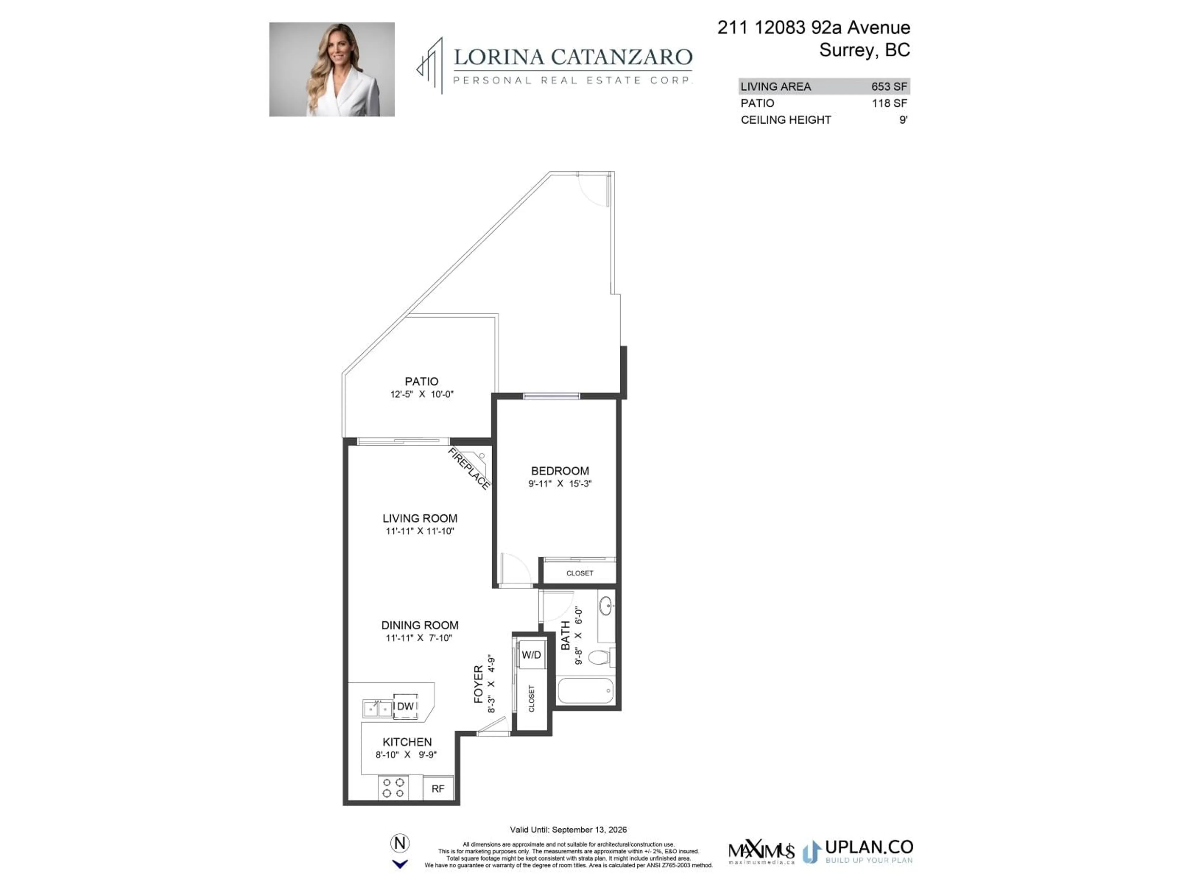 Floor plan for 211 - 12083 92A, Surrey British Columbia V3V8C8