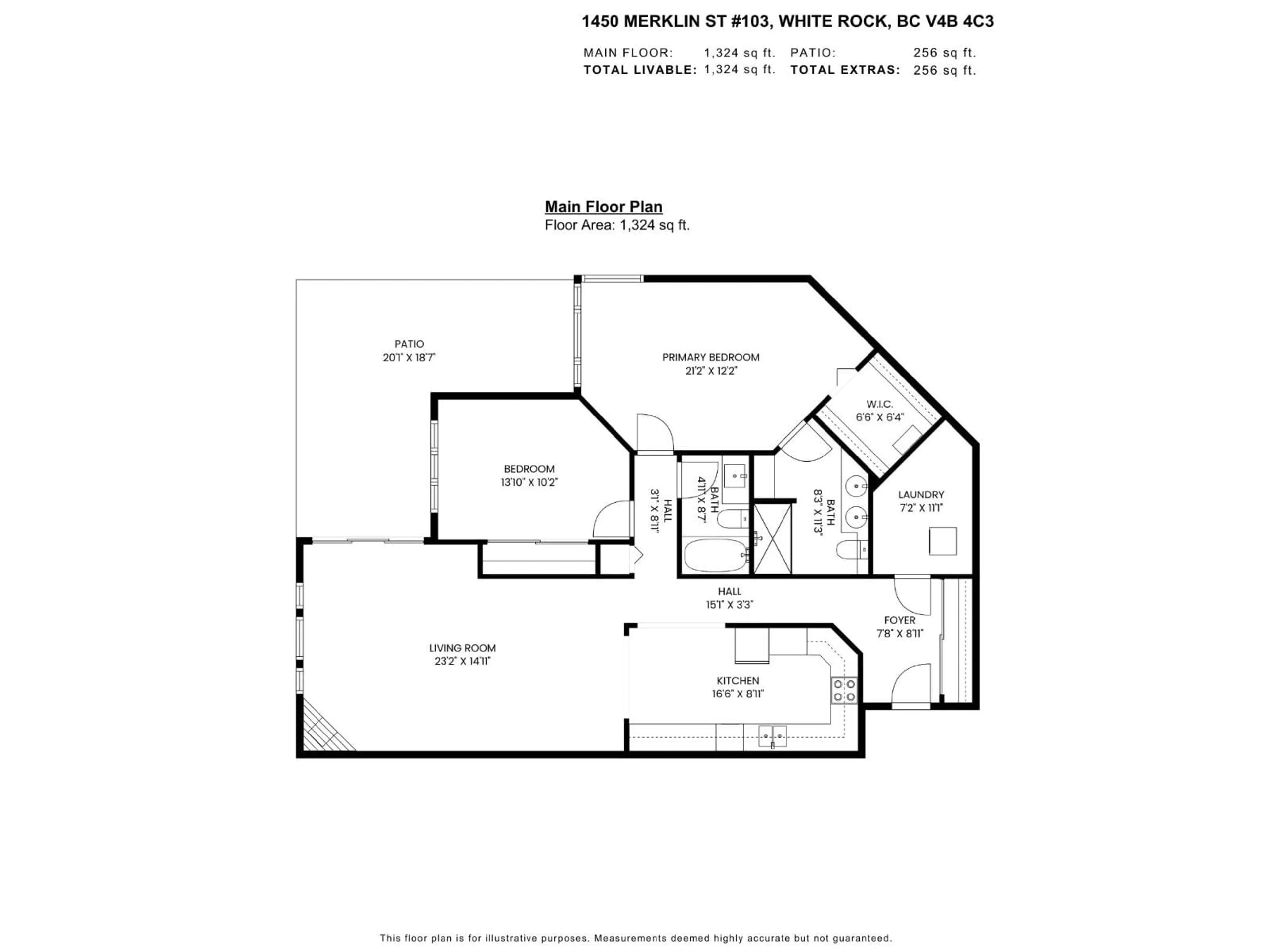 Floor plan for 103 - 1450 MERKLIN, White Rock British Columbia V4B4C3