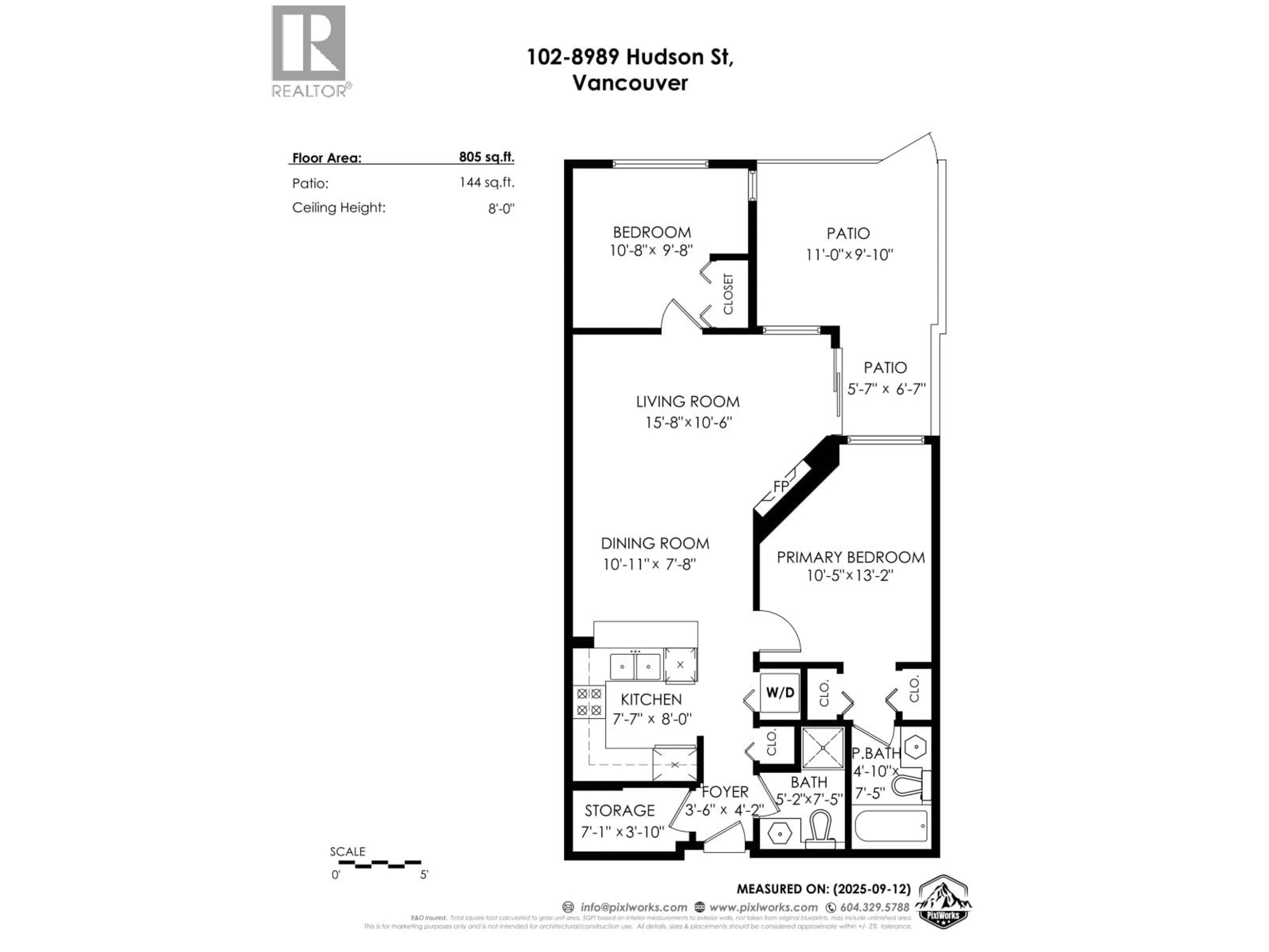 Floor plan for 102 - 8989 HUDSON STREET, Vancouver British Columbia V6P6Y1