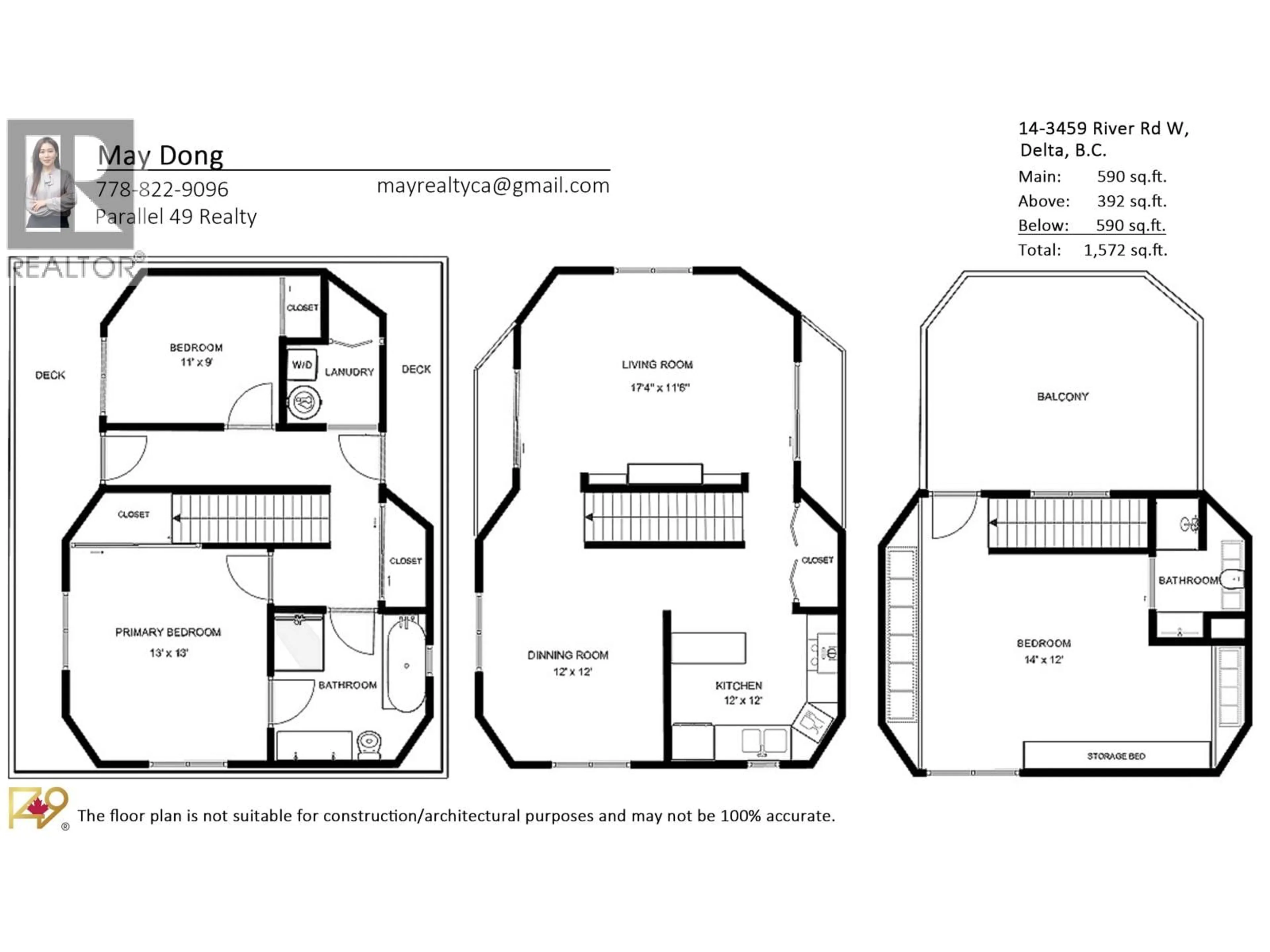Floor plan for 14 - 3459 RIVER ROAD, Delta British Columbia V4K3N2