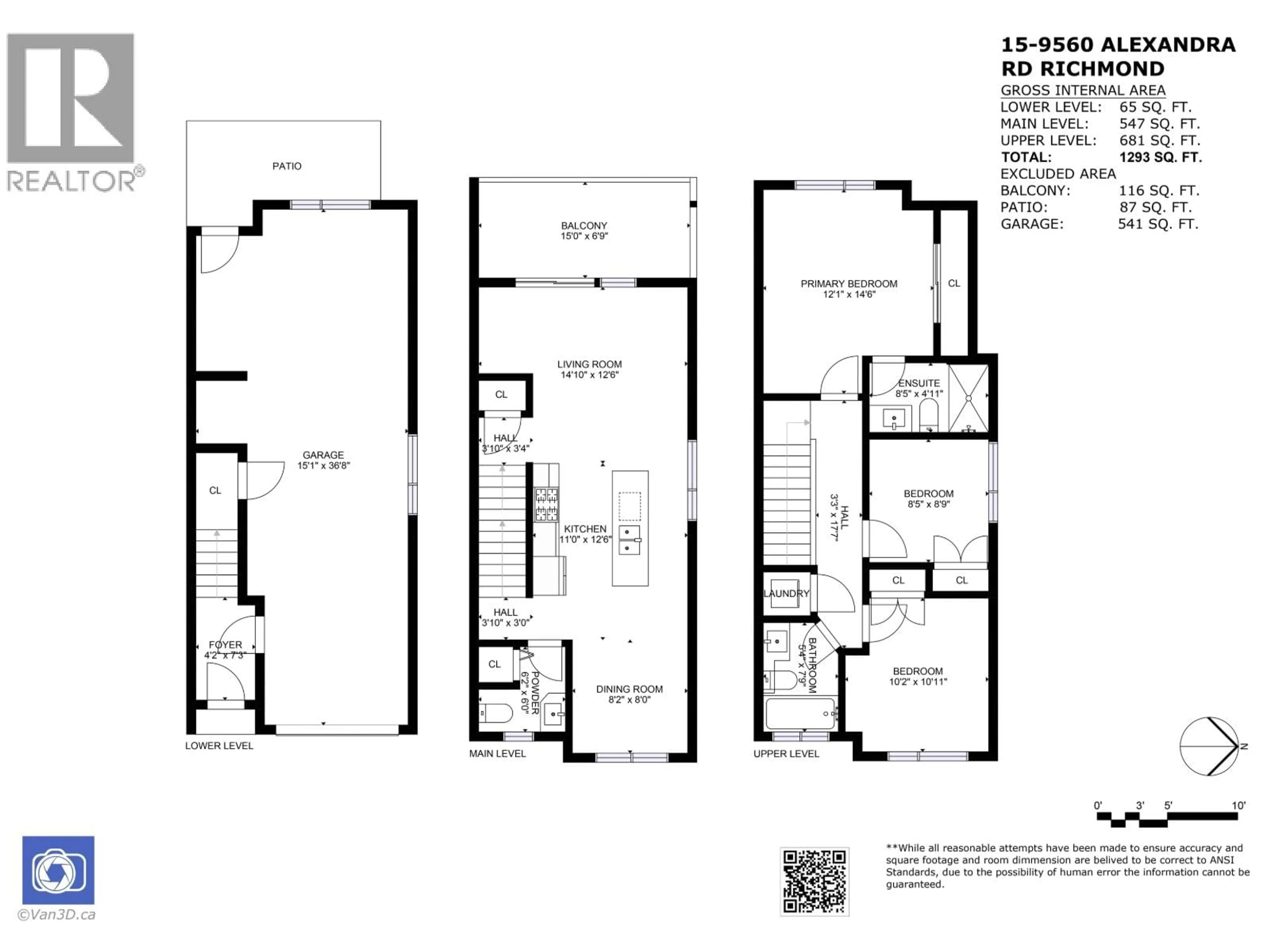 Floor plan for 15 - 9560 ALEXANDRA ROAD, Richmond British Columbia V6X1C5