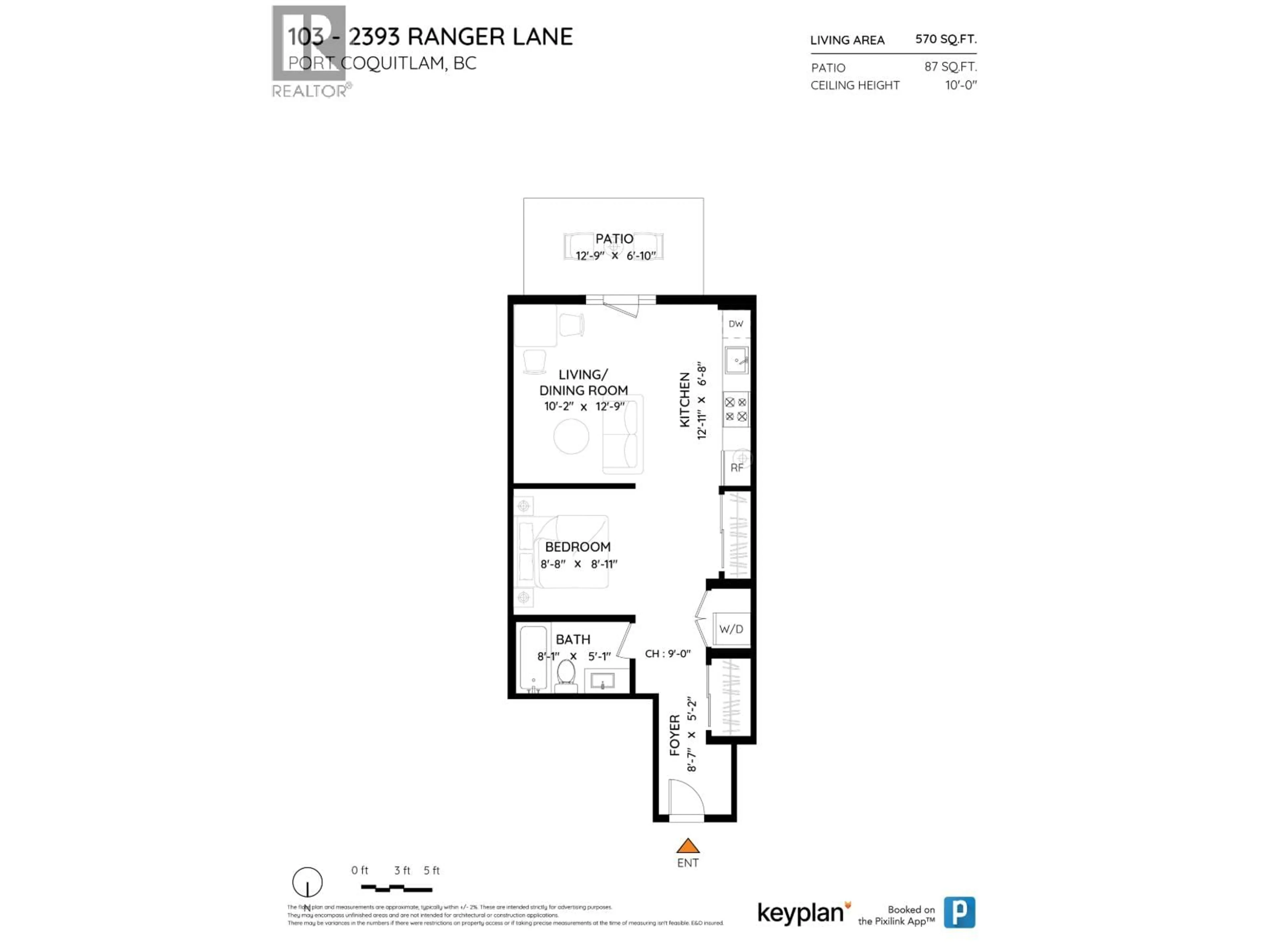 Floor plan for 103 - 2393 RANGER LANE, Port Coquitlam British Columbia V3B0P5