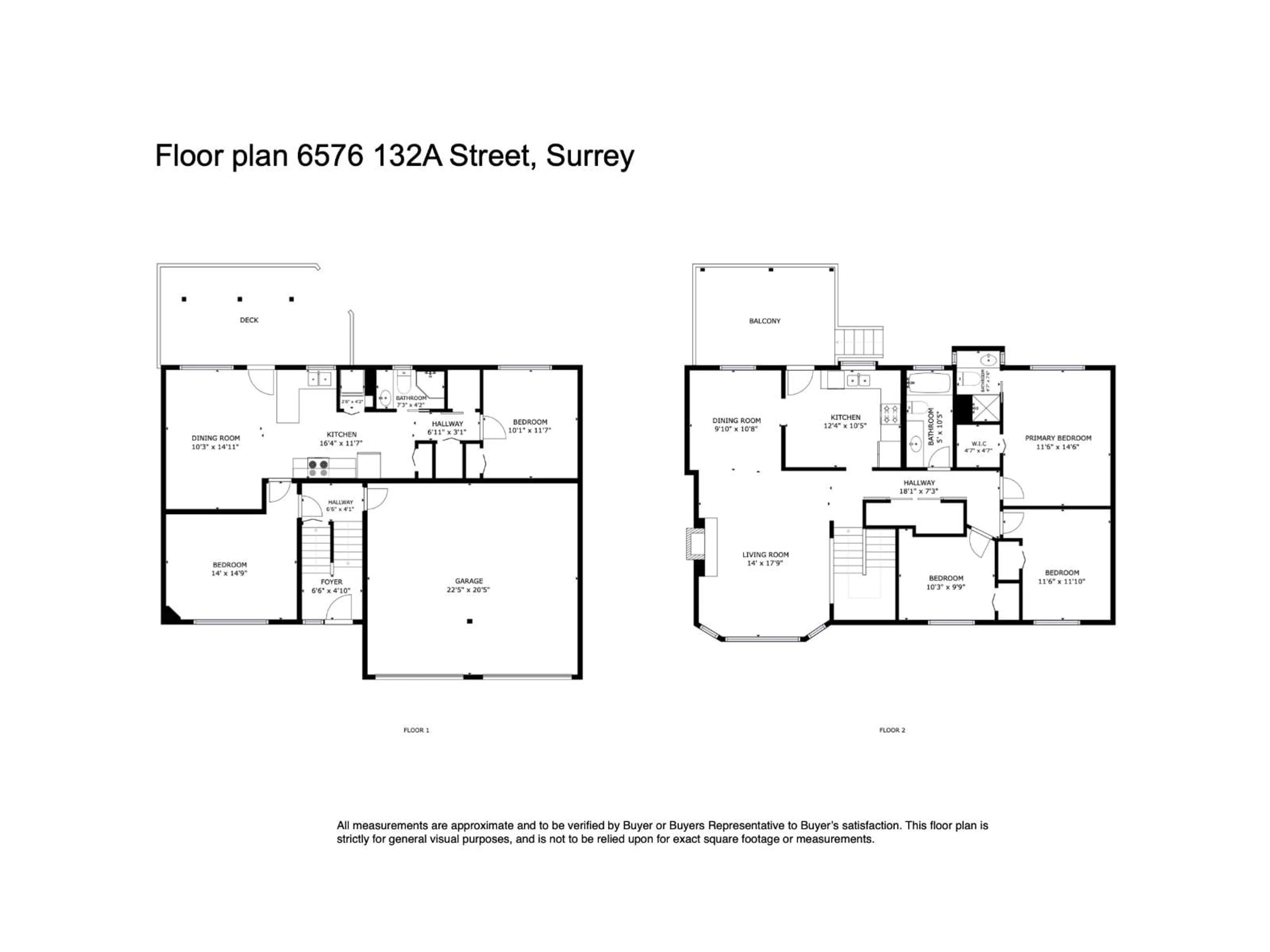 Floor plan for 6576 132A, Surrey British Columbia V3W8E2