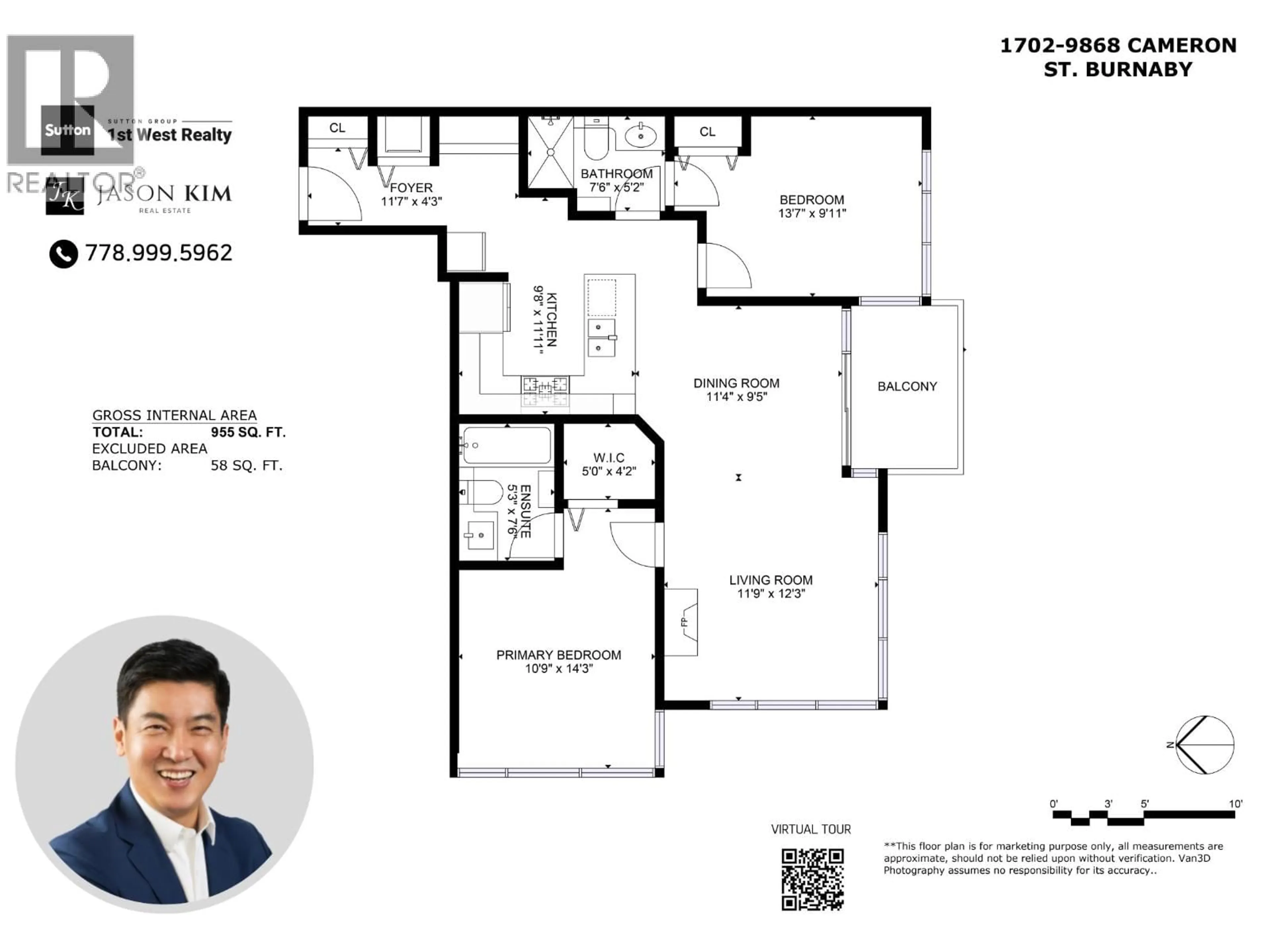 Floor plan for 1702 - 9868 CAMERON STREET, Burnaby British Columbia V3J0A5