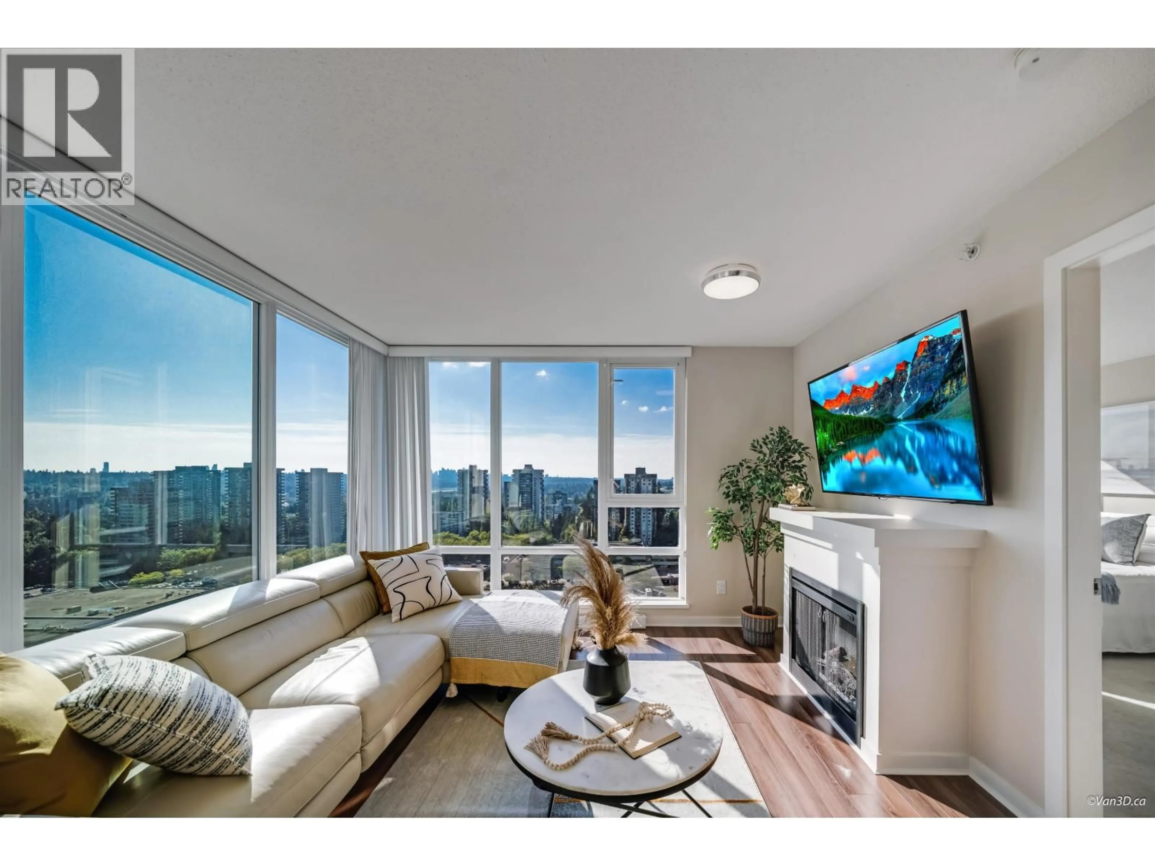 Living room with furniture, wood/laminate floor for 1702 - 9868 CAMERON STREET, Burnaby British Columbia V3J0A5