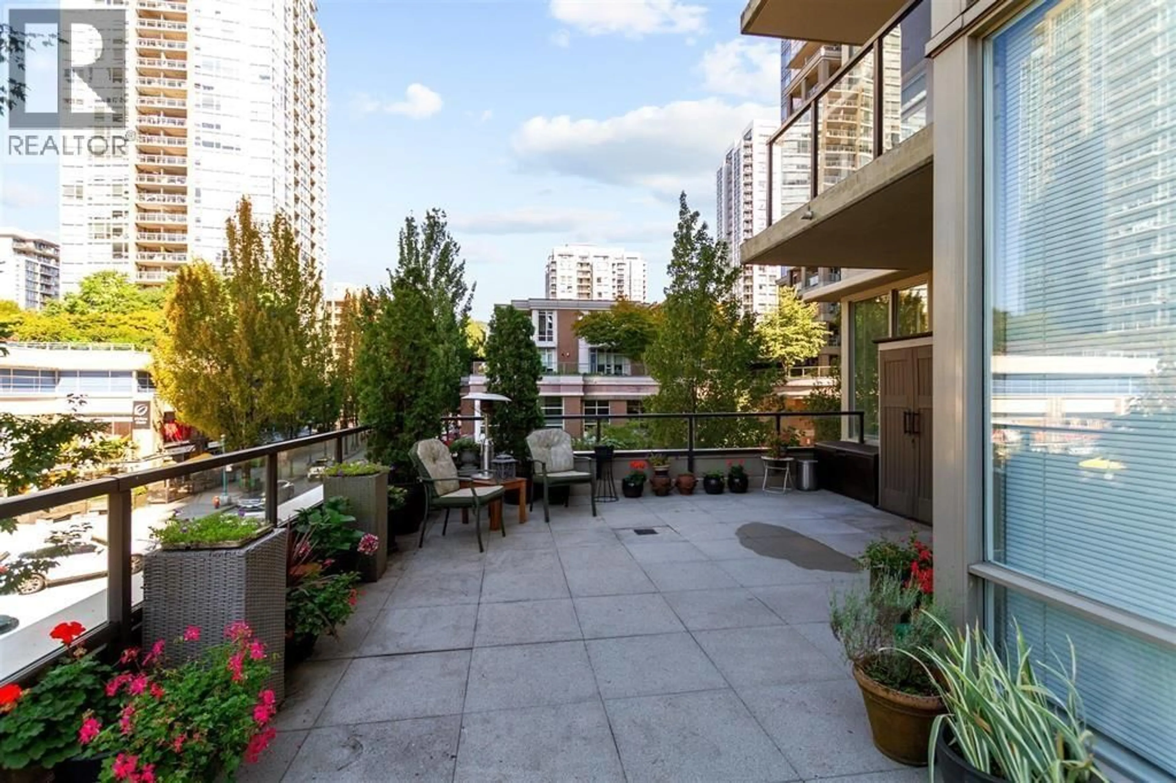 Patio, city buildings view from balcony for 301 - 2980 ATLANTIC AVENUE, Coquitlam British Columbia V3B0G2