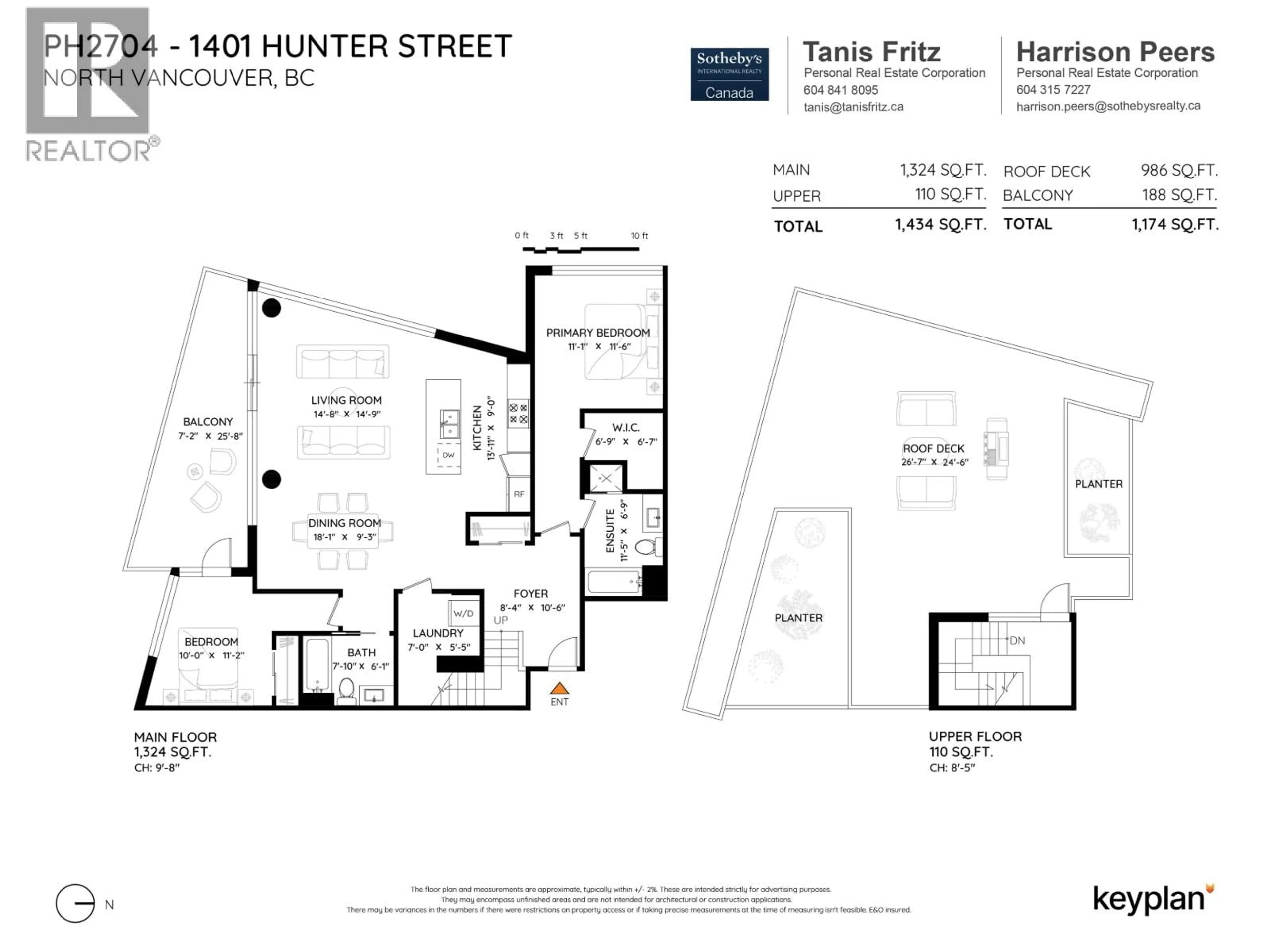 Floor plan for 2704 - 1401 HUNTER STREET, North Vancouver British Columbia V7J0E2