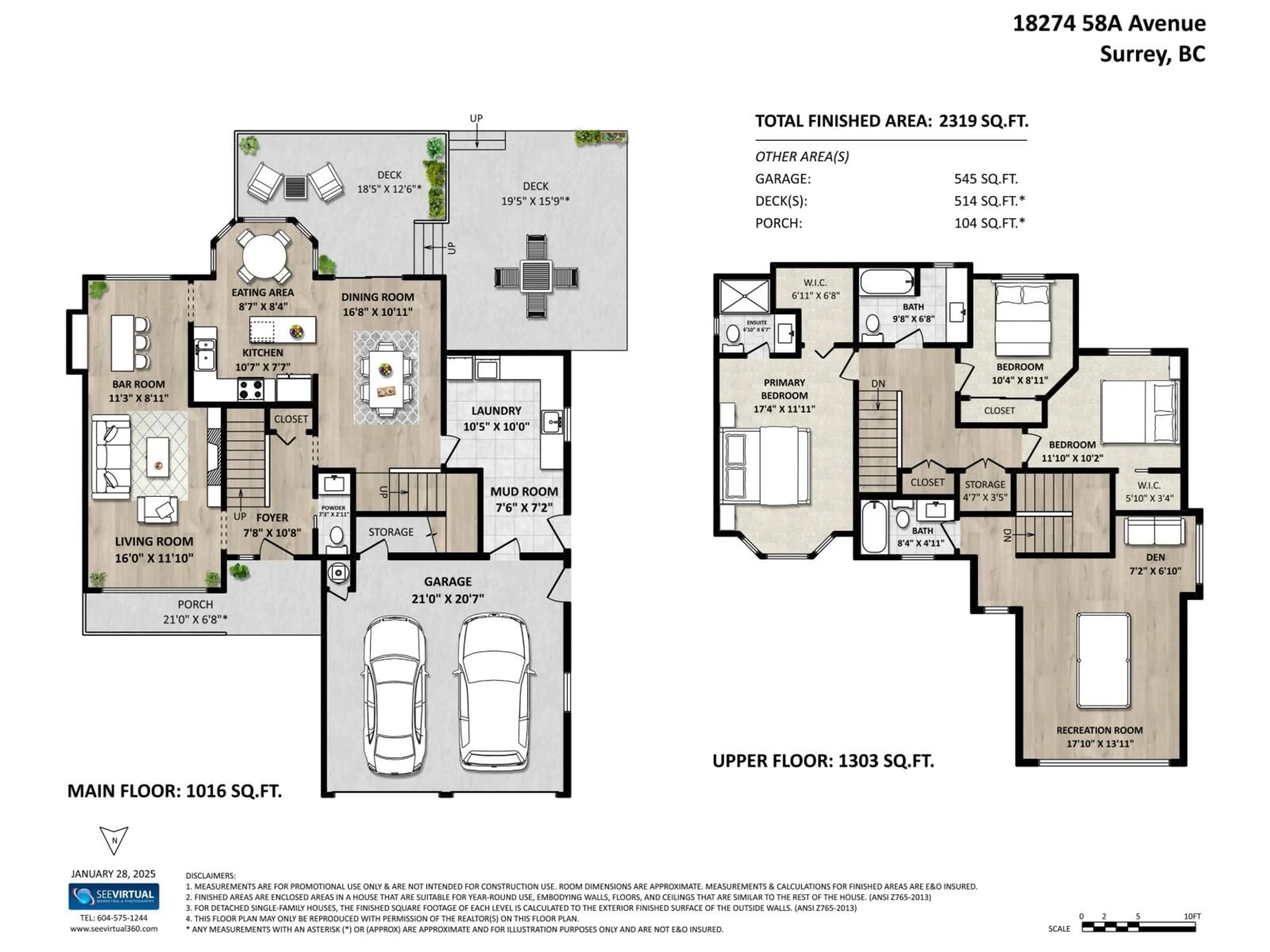 Floor plan for 18274 58A, Surrey British Columbia V3S7E9